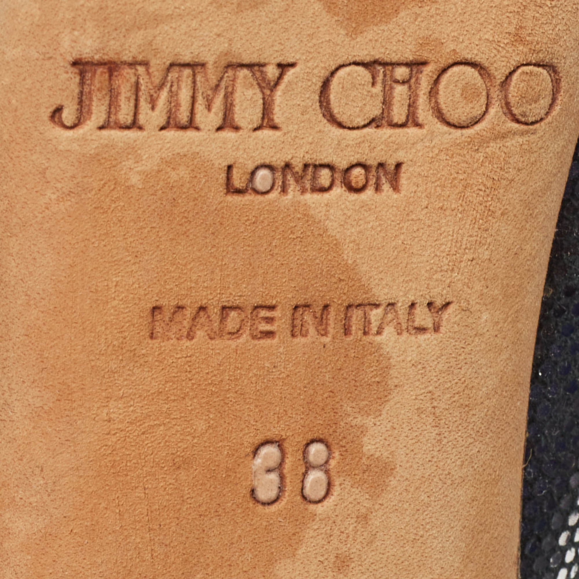 Jimmy Choo Multicolor Texture Suede Peep Toe Slingback Pumps Size 38 