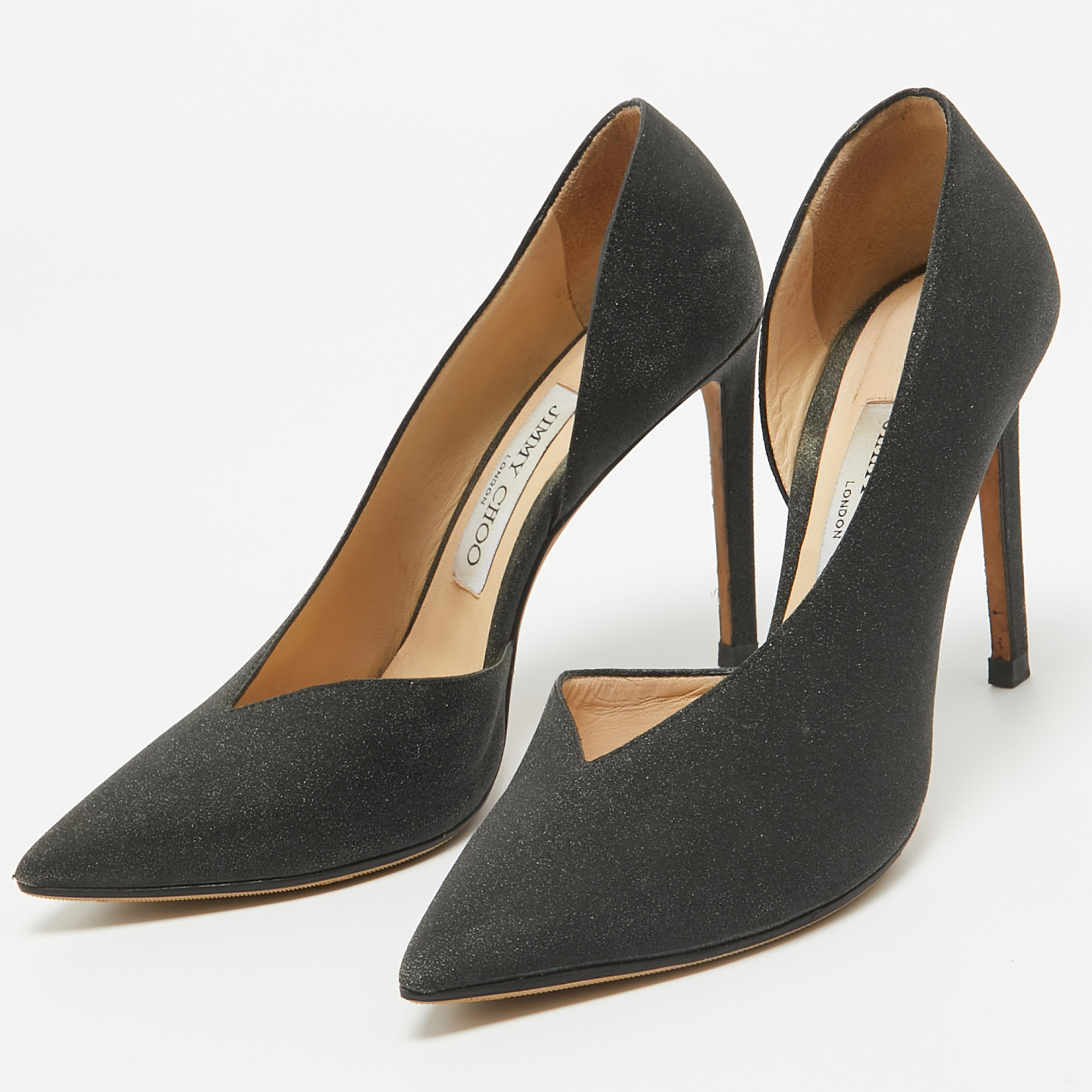 Jimmy Choo Black Glitter Sophia Pumps Size 36.5 