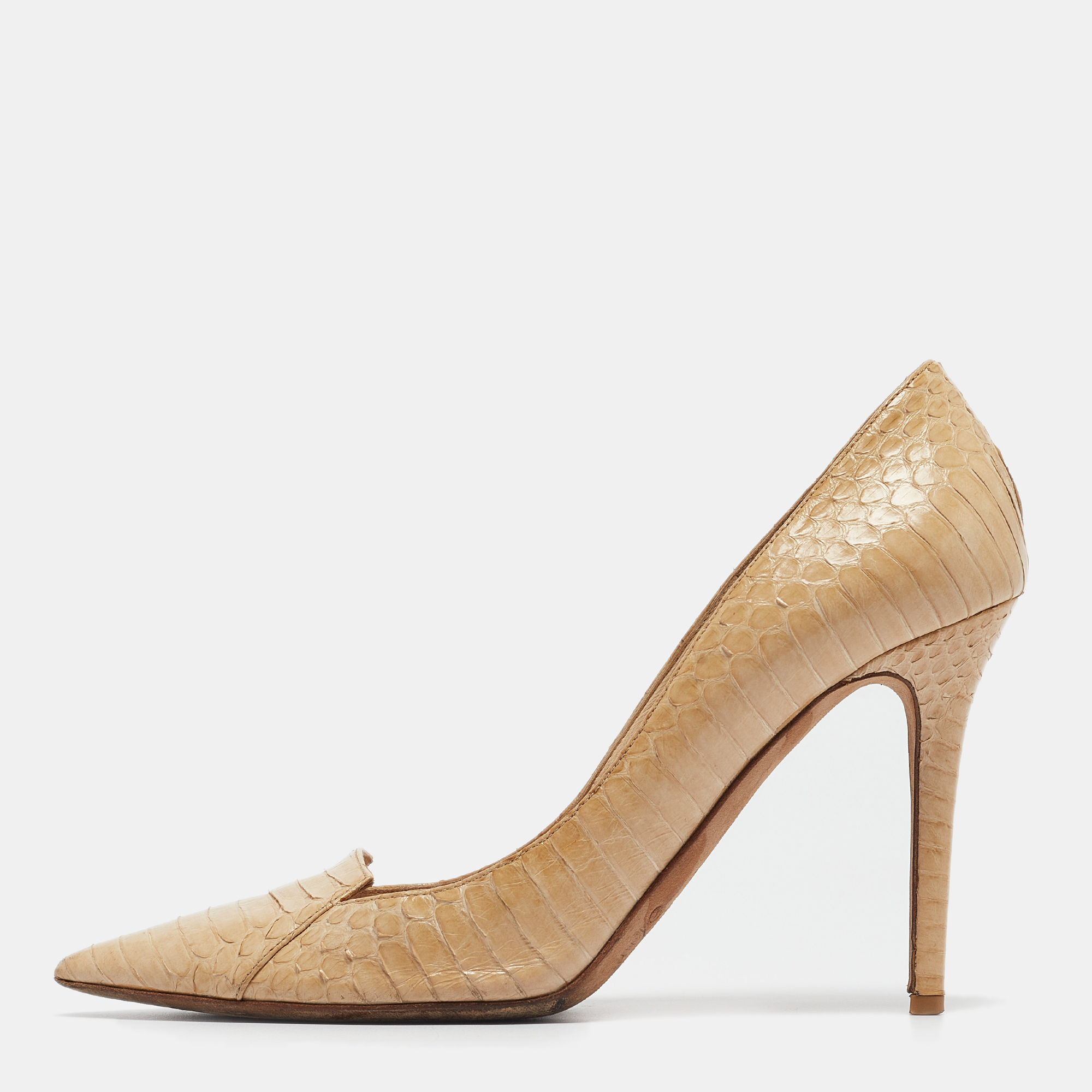 

Jimmy Choo Beige Python Pointed Toe Pumps Size