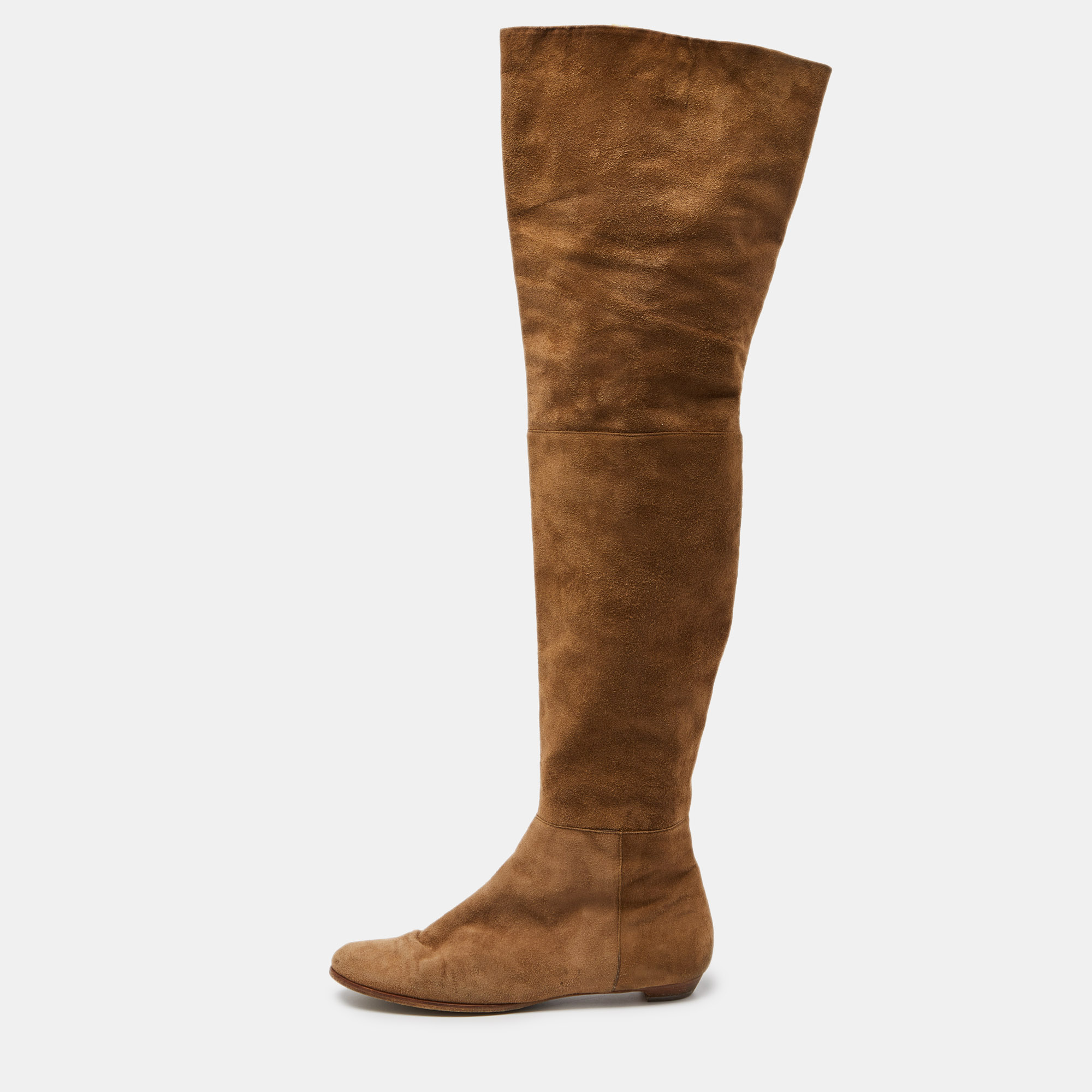 Jimmy Choo Brown Suede Over The Knee Length Boots Size 40
