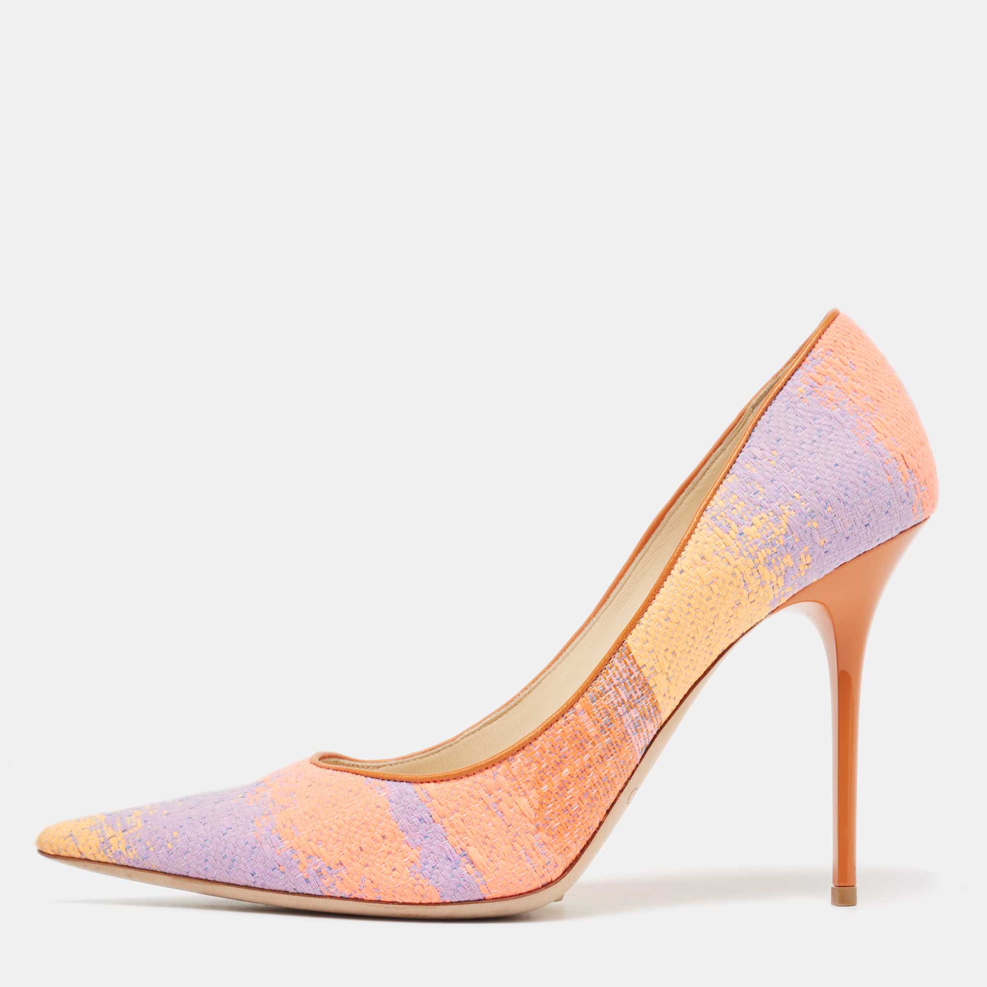 

Jimmy Choo Multicolor Knit Fabric Abel Pumps Size