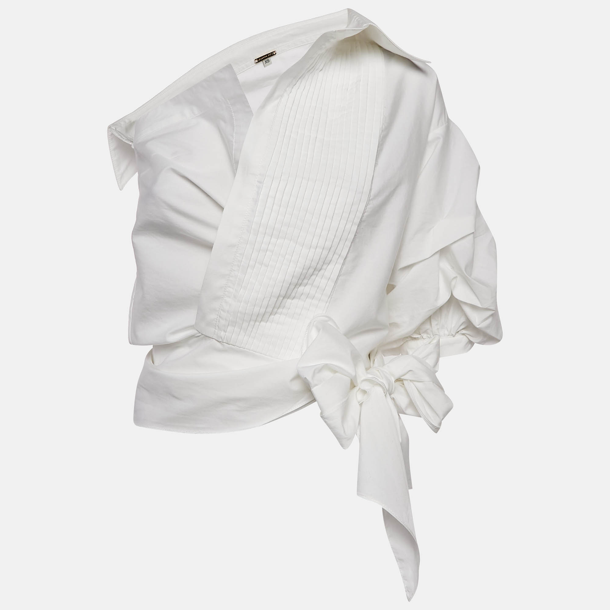 

Johanna Ortiz White Cotton Asymmetric Jay Gatsby Shirt XS