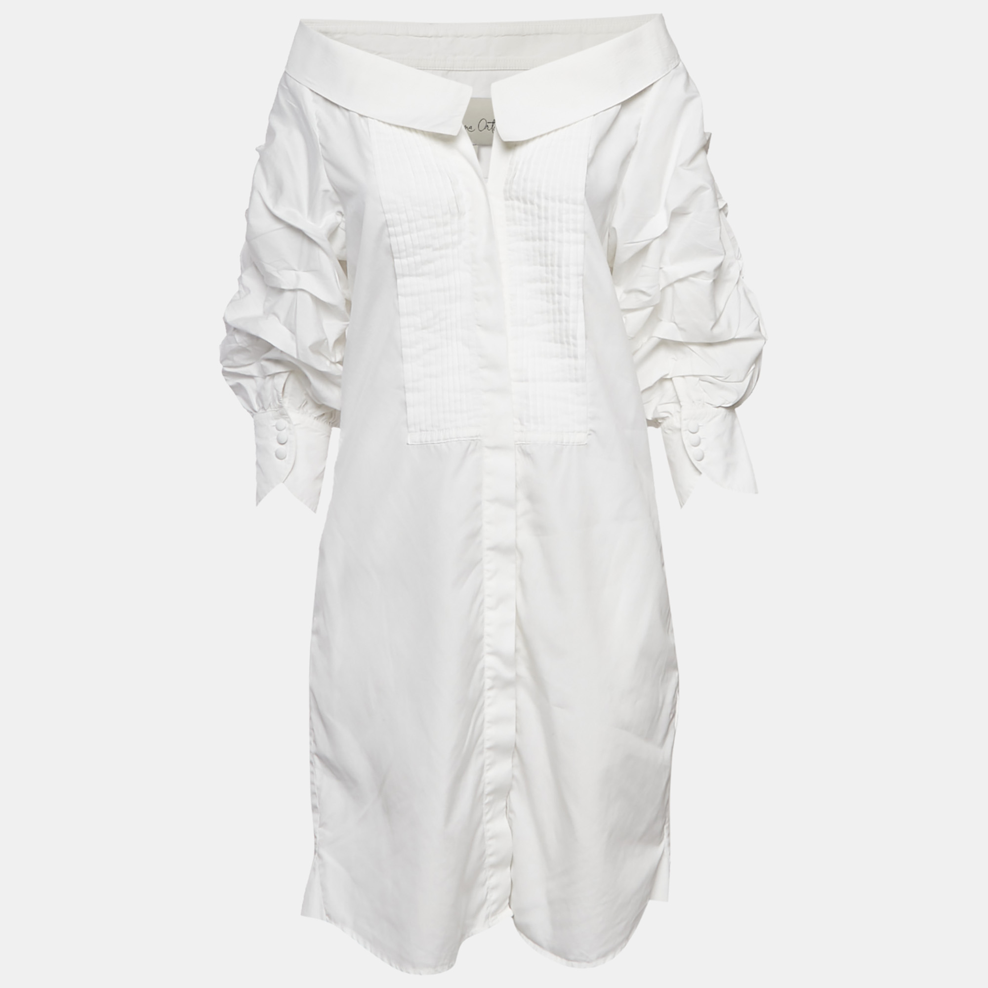 

Johanna Ortiz White Cotton Button Front Jo March Dress