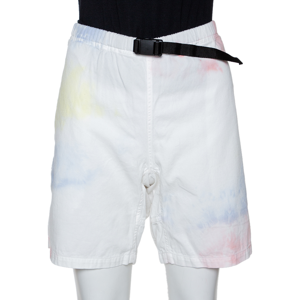 Multicolor Ink Bloom Tie Dye Cotton Mountain Shorts