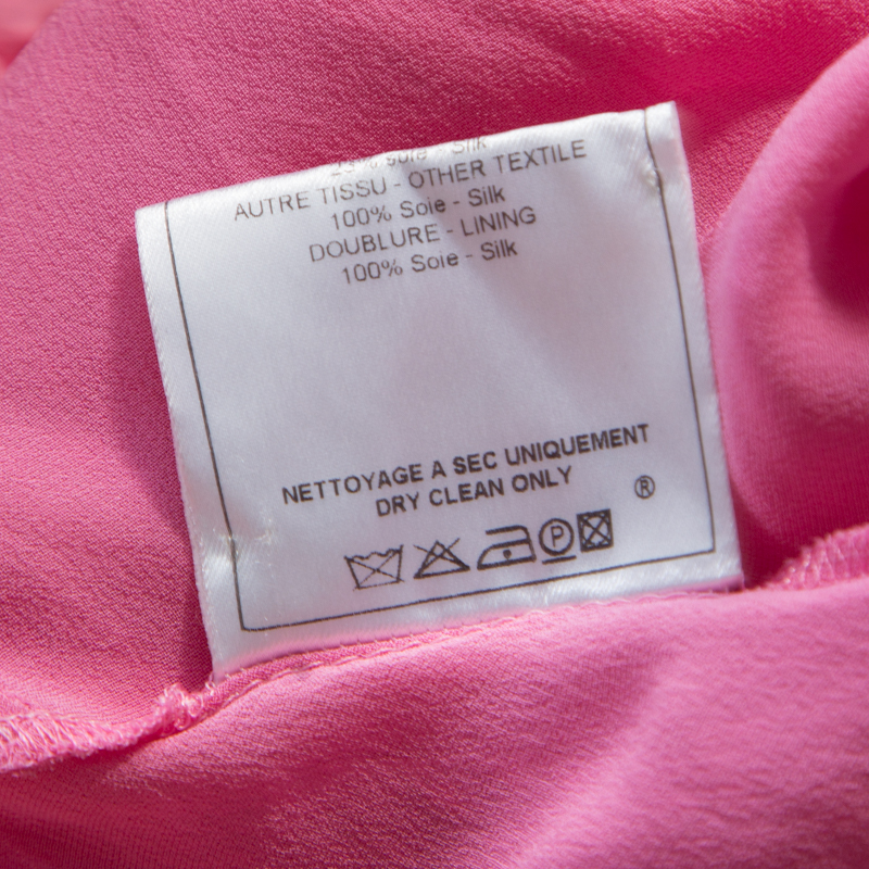 John Galliano Pink Textured Draped High Low Maxi Dress L John