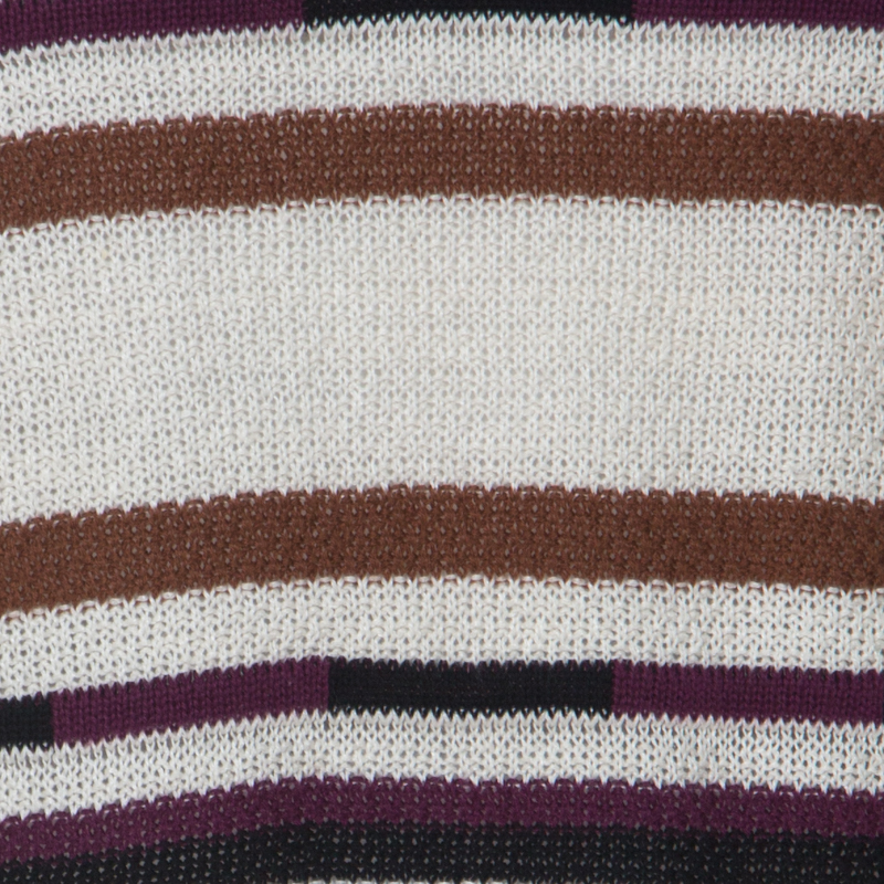 Pre-owned John Galliano Multicolor Striped Crochet Knit Sweater L