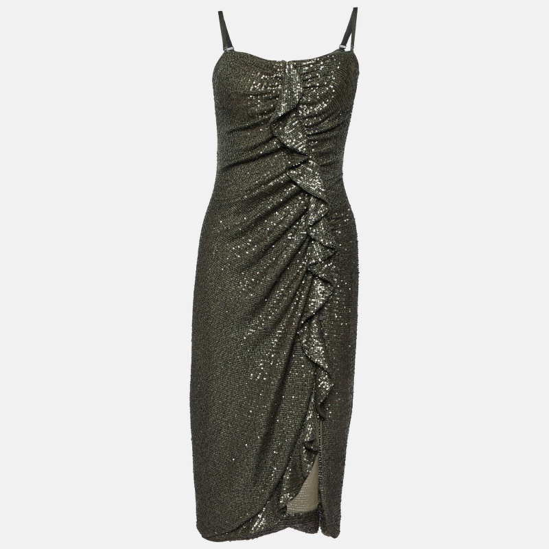 

Jonathan Simkhai Green Sequin Sleeveless Short Dress XS