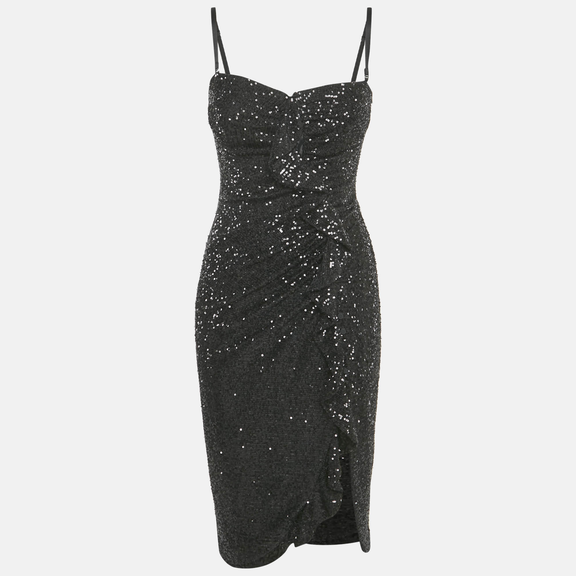 

Jonathan Simkhai Black Sequined Midi Dress S