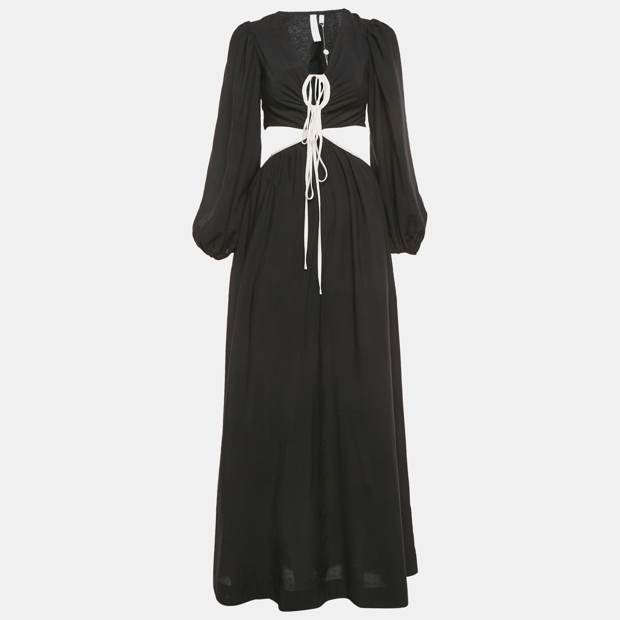 

Jonathan Simkhai Black Crepe Cutout Maxi Dress XS