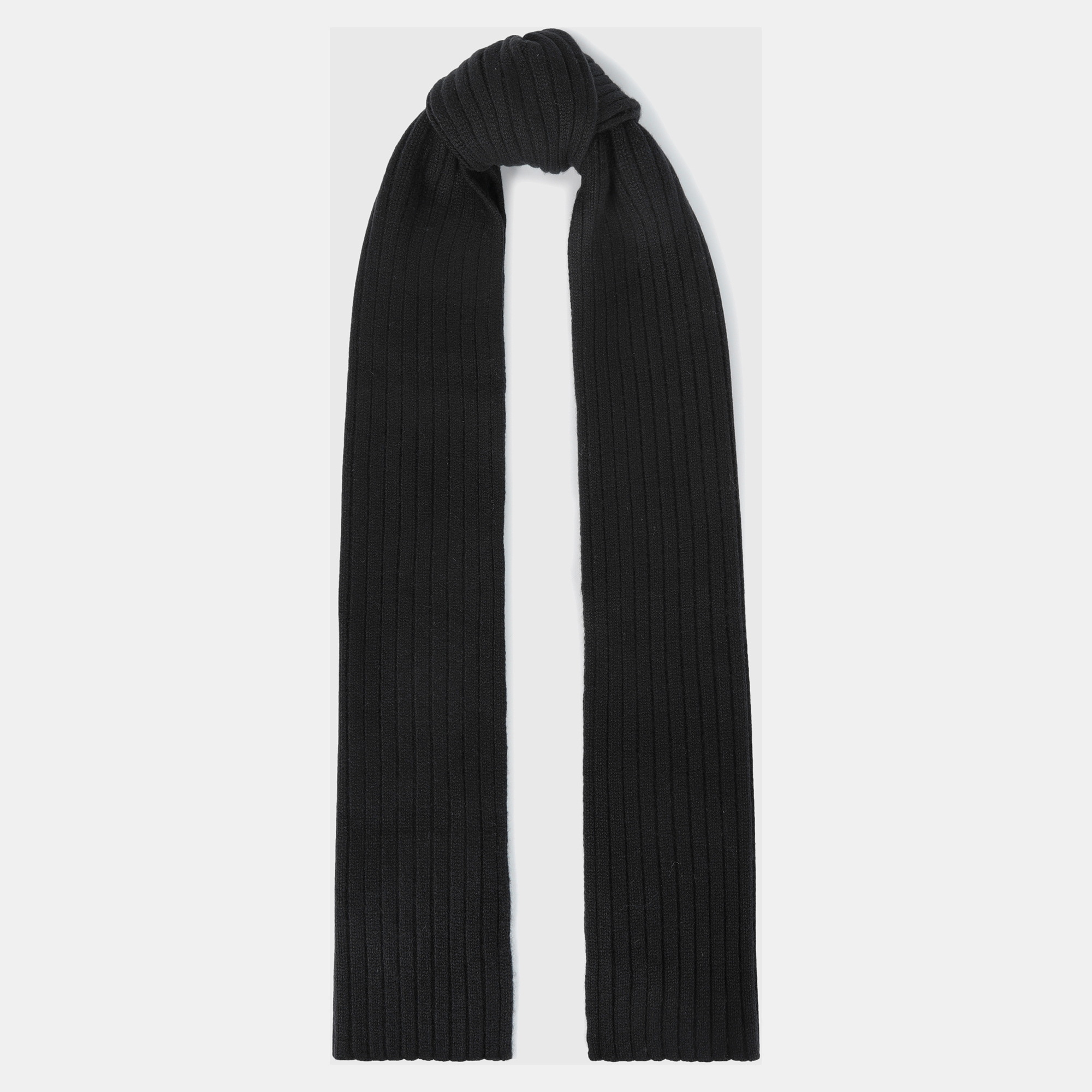 Pre-owned Joseph Ribbed Cashmere Scarf In Black
