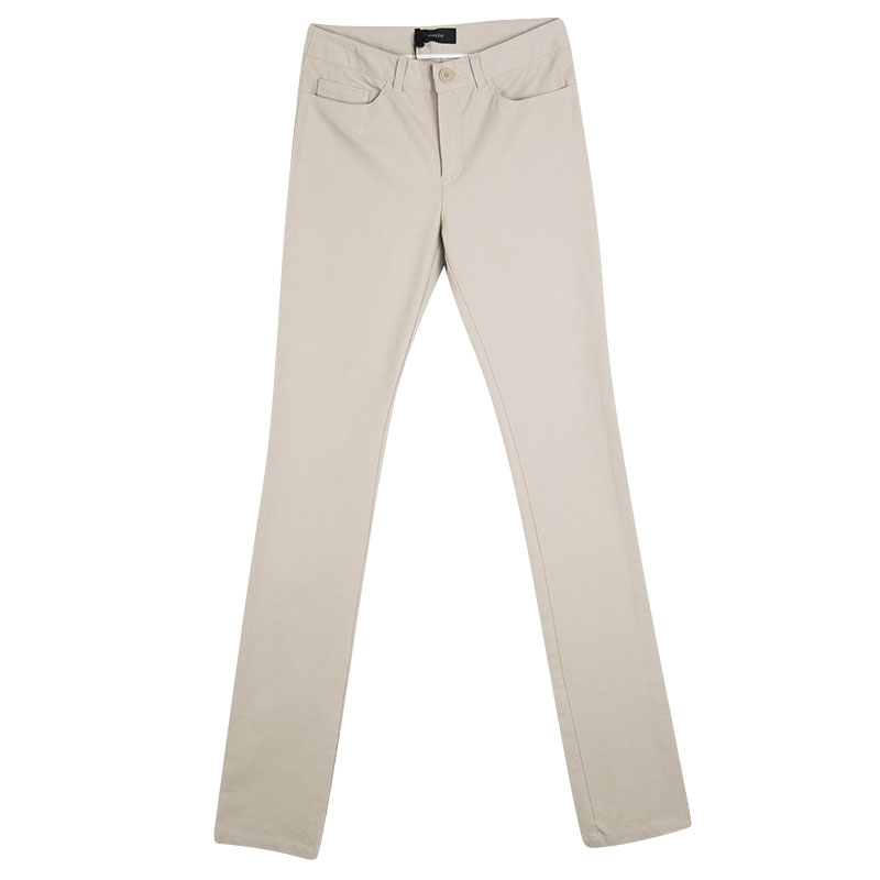 Pre Owned Joseph Stone Beige Stretch Gabardine Skinny Jeans S