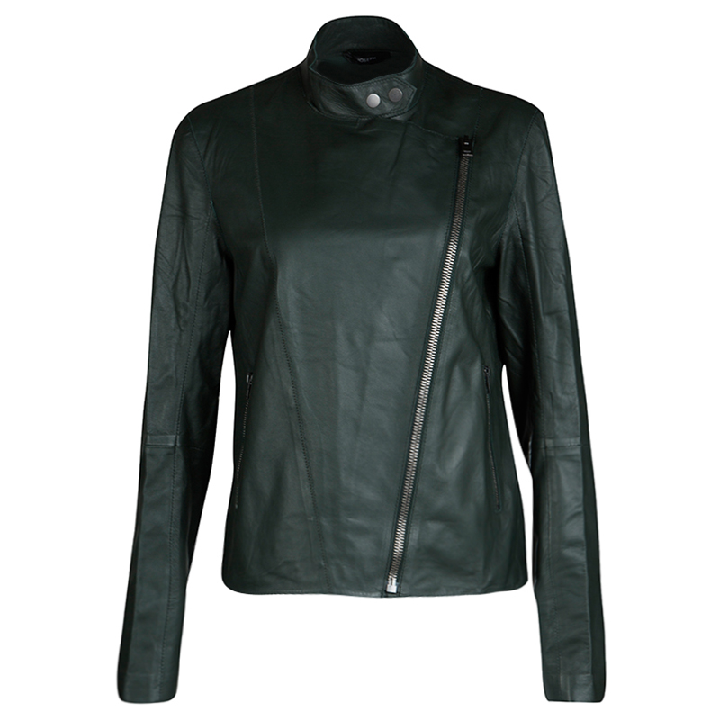 مملوكة مسبقًا جاكت جوزيف نيو ألفا جلد نابا جلد خروف أخضر فورست L 