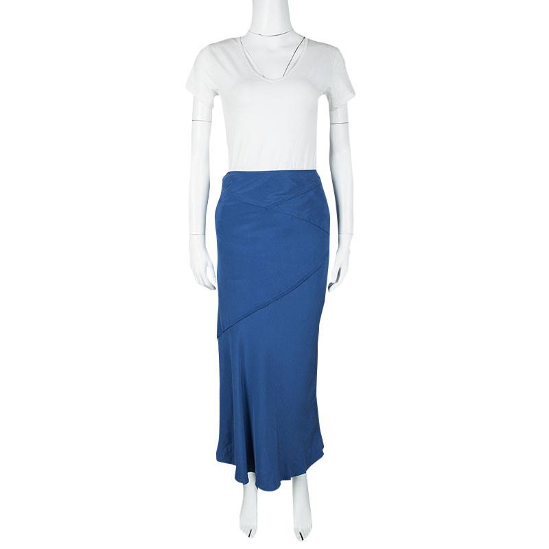 

Joseph Blue Silk Hala Midi Skirt