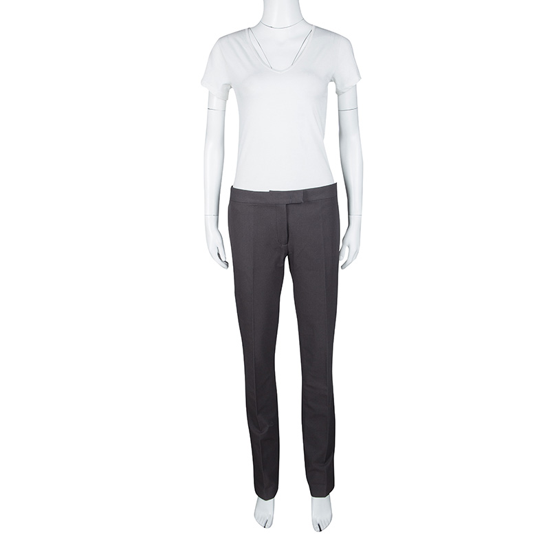 Joseph Slate Grey Stretch Gabardine Finley Regular Fit Trousers L  - buy with discount