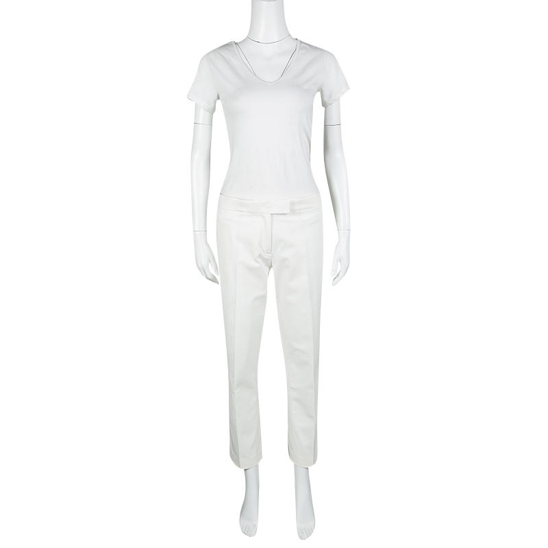 

Joseph Off White New Cotton Compact Finley Regular Fit Trousers