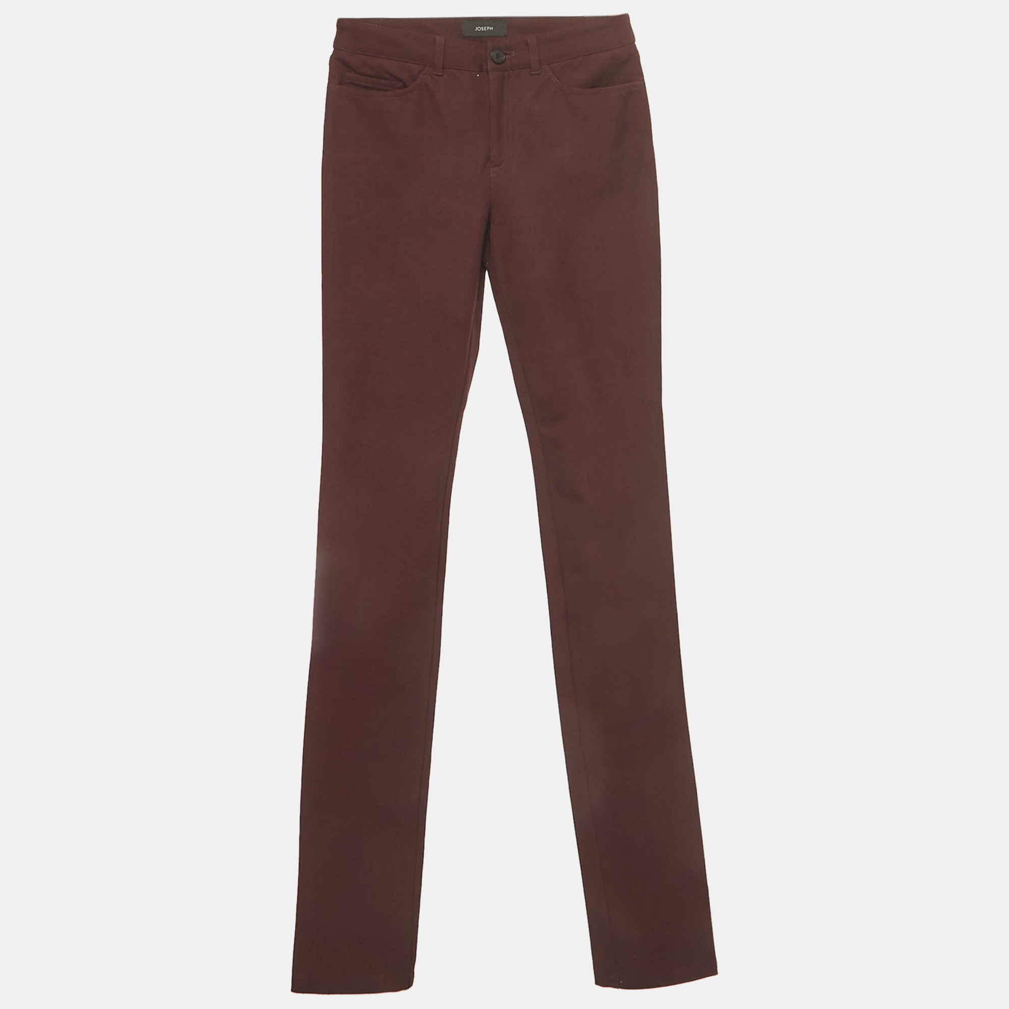 Pre-owned Joseph Burgundy Stretch Gabardine Nino Pants S