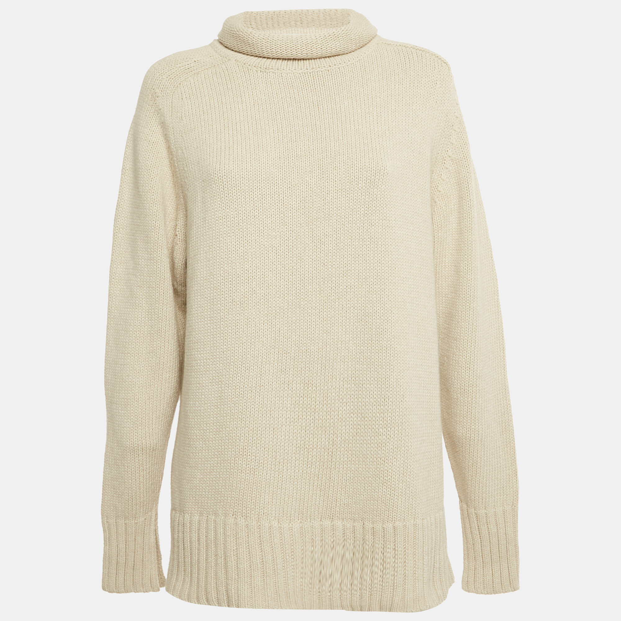 

Joseph Beige Rib Knit Turtle Neck Sweater M