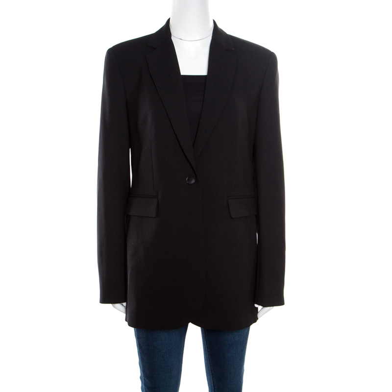 Joseph Black Stretch Wool Laurent Blazer L