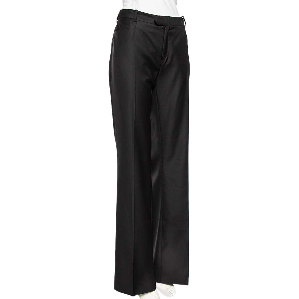 

Joseph Black Wool Twill Rocker- Super 100 Wide Leg Pants