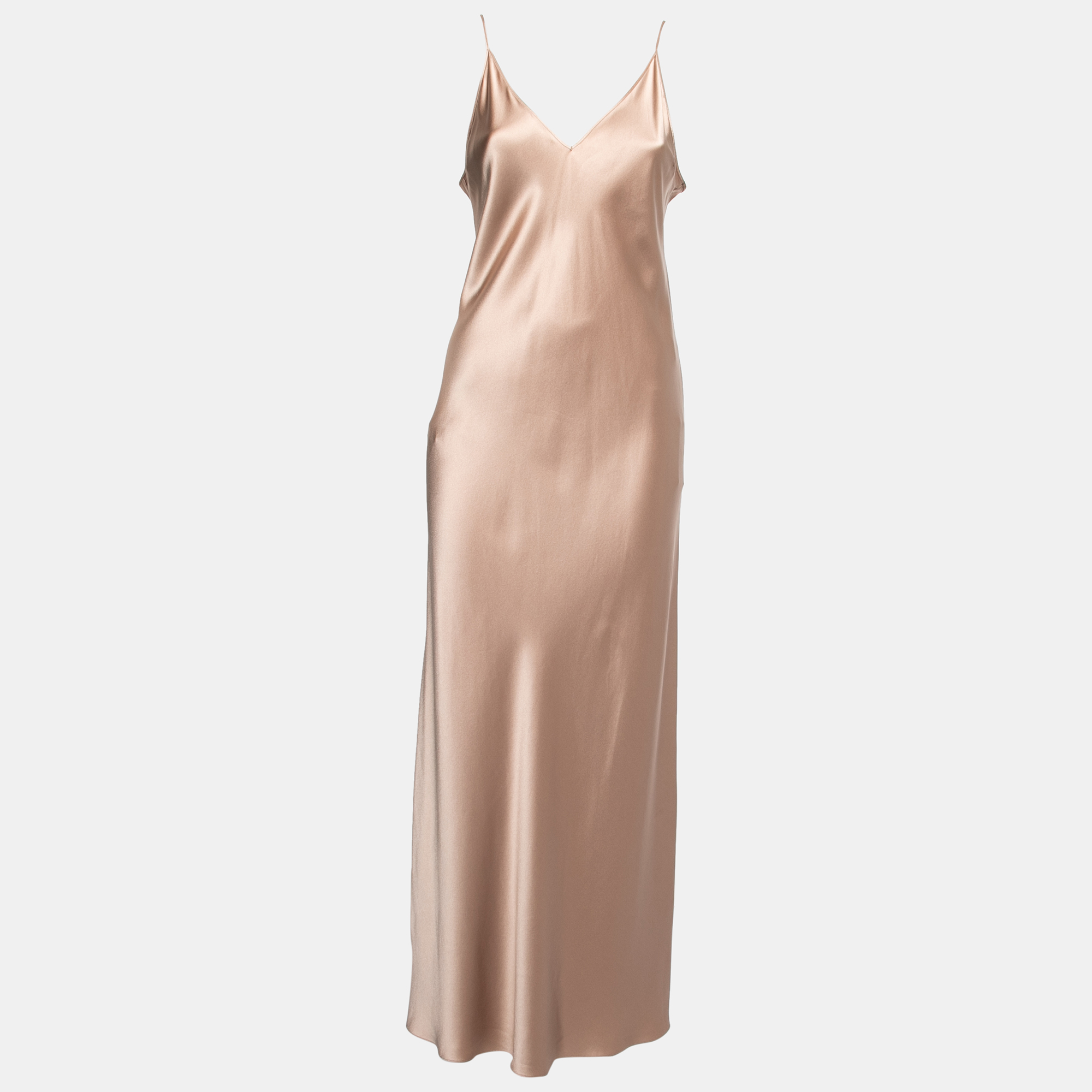 

Joseph Champagne Pink Silk-Satin Long Slip Dress M