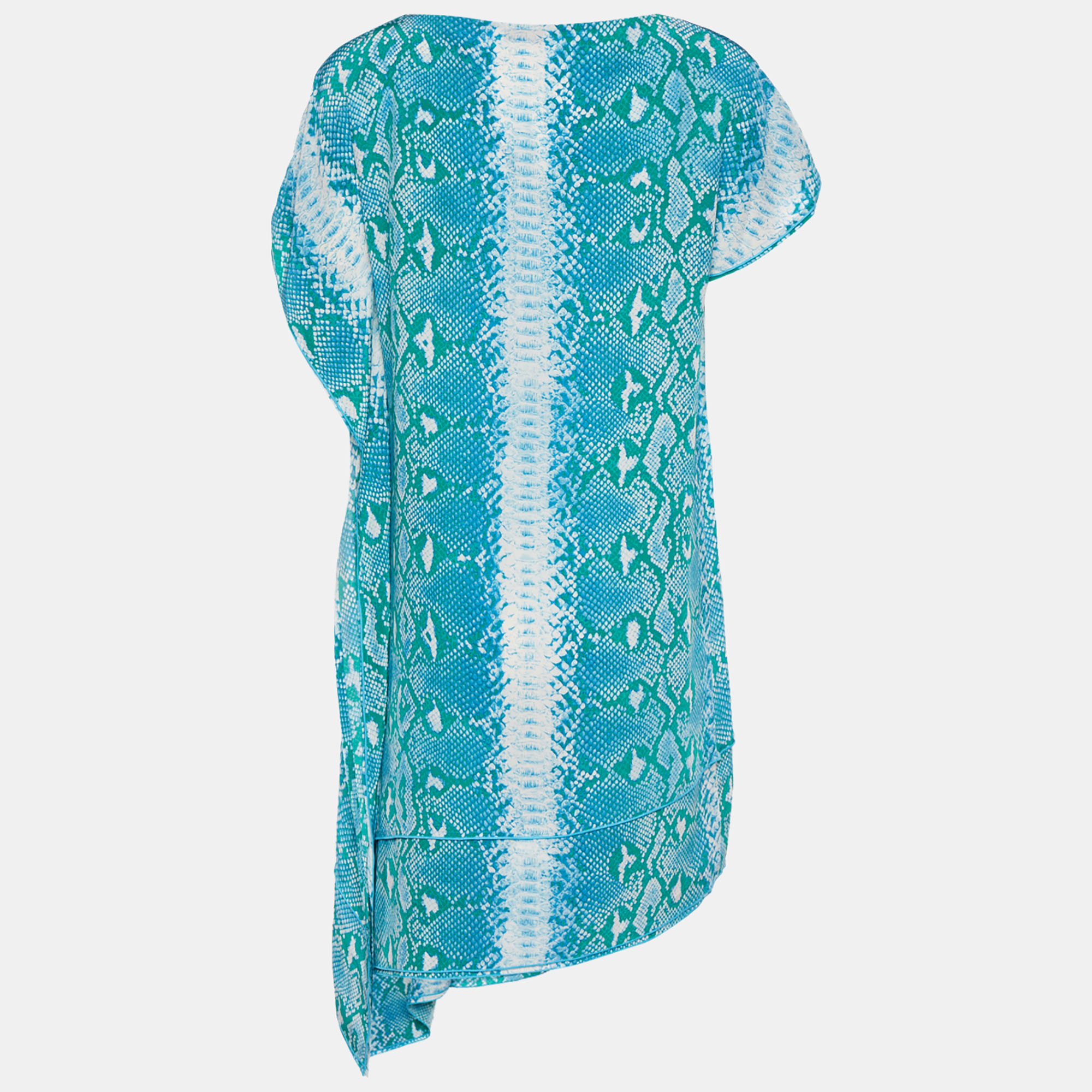 

Joseph Blue Snake Printed Silk Shift Dress