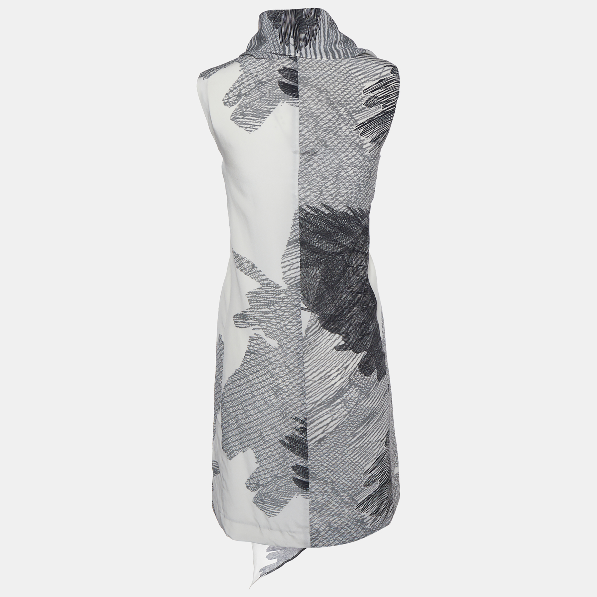

Joseph Monochrome Eagle Printed Silk Neck Scarf Detail Cooper Dress, White