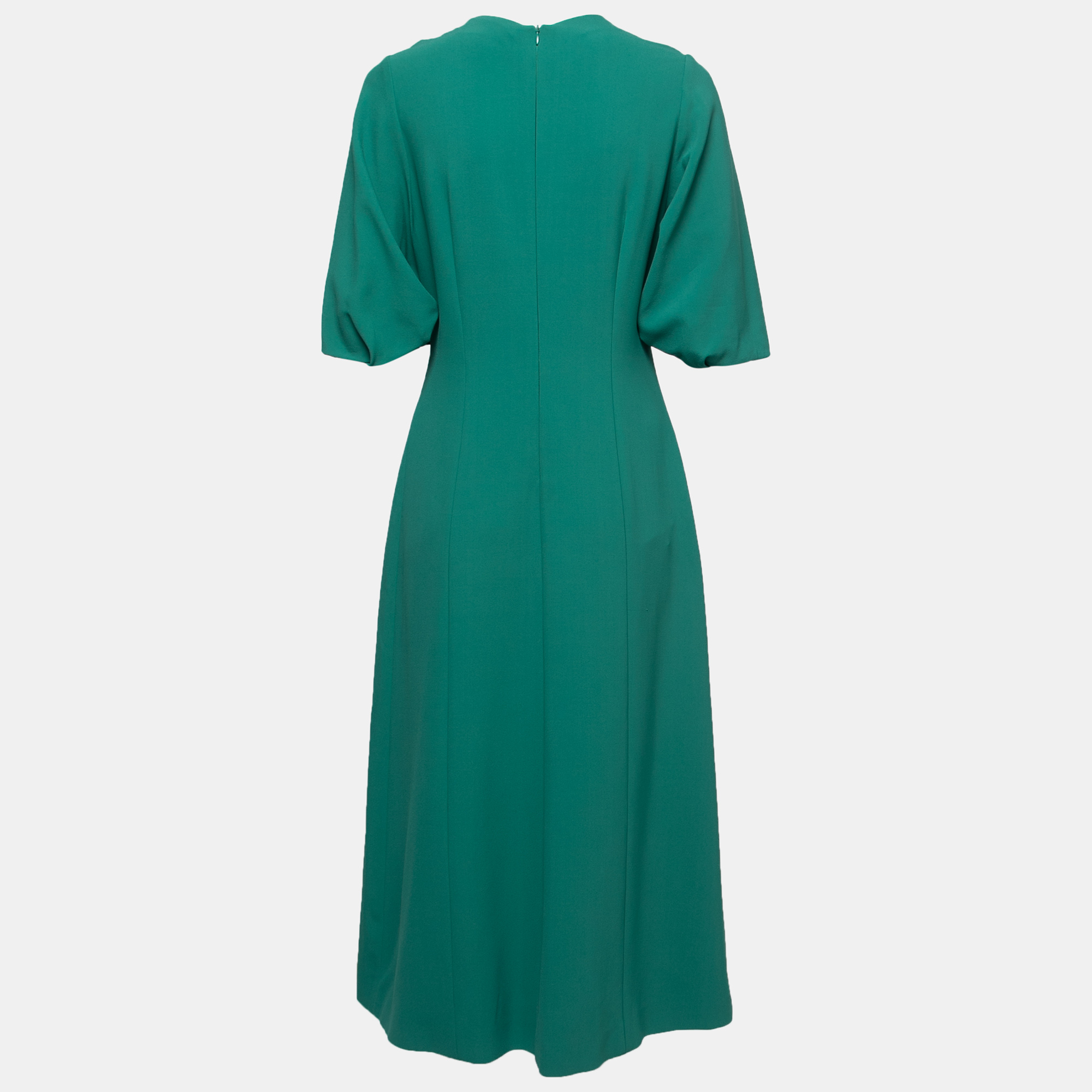 

Joseph Green Stretch Crepe Puff Sleeve Maxi Dress