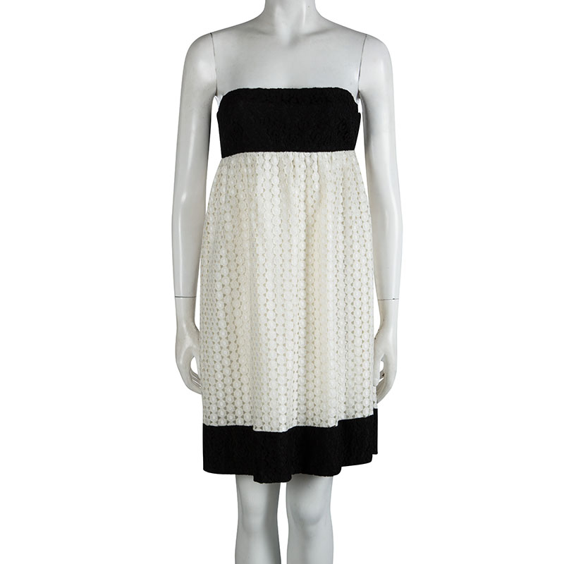 

Joseph Monochrome Strapless Lace Alicia Dress, White