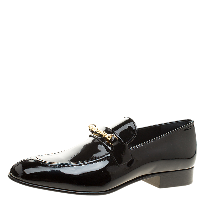 Pre Owned Joseph Black Patent Leather Loafers Size 39