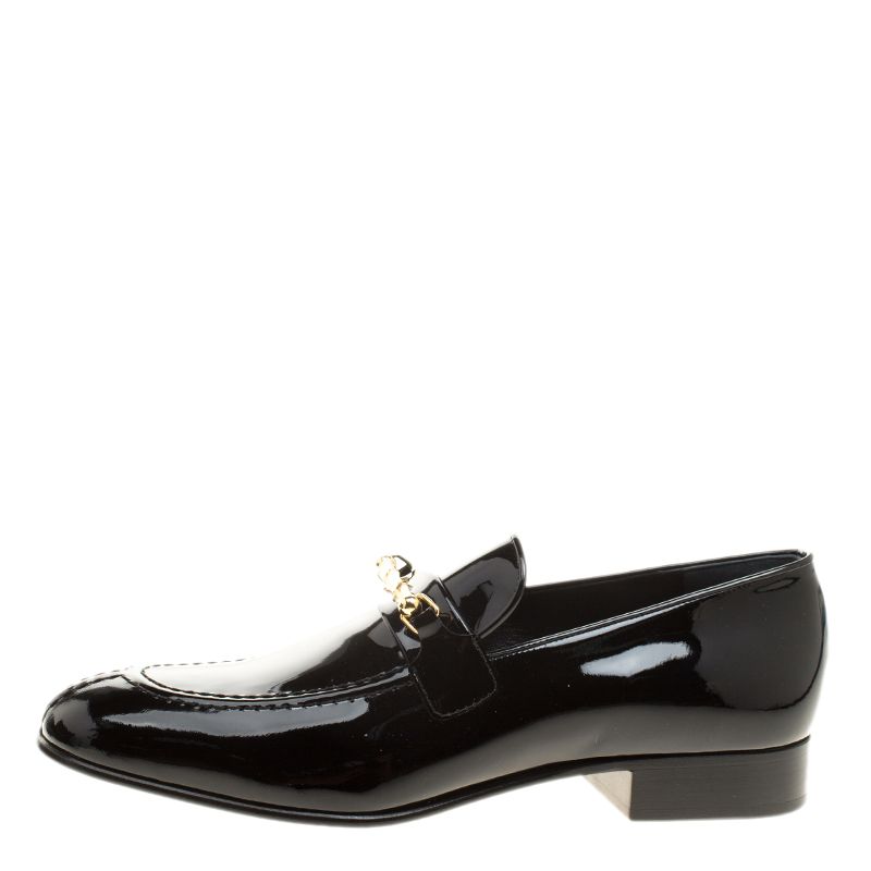 

Joseph Black Patent Leather Loafers Size