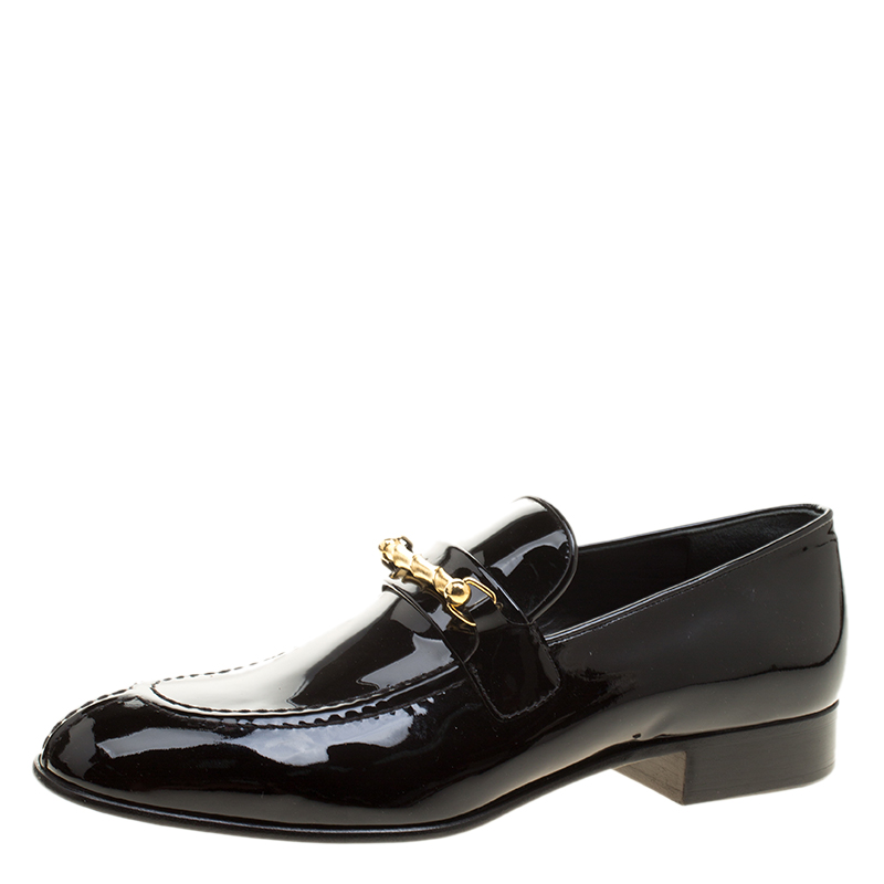 Pre Owned Joseph Black Patent Leather Loafers Size 37.5