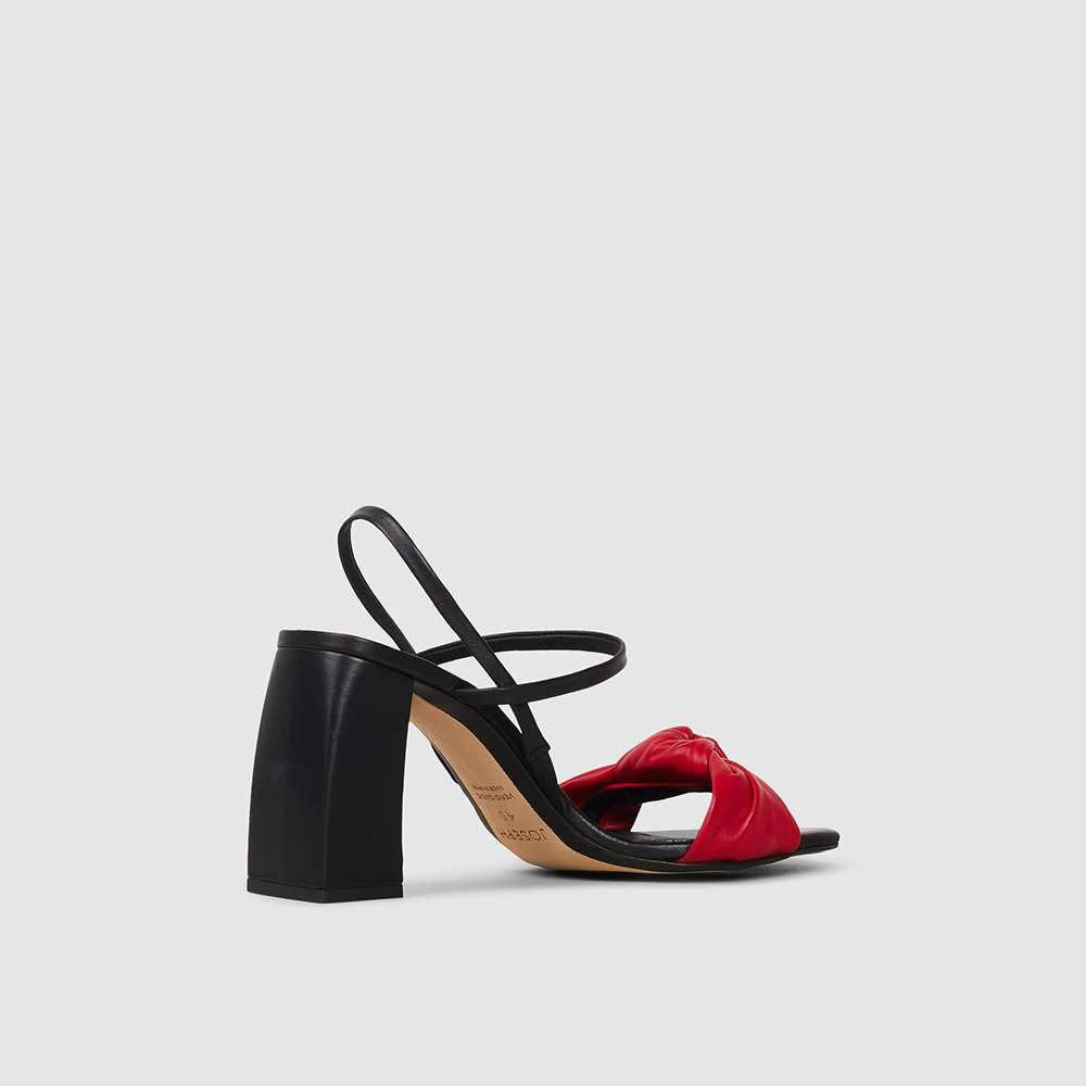 

Joseph Red Leather Two-Tone Knotted-Front Sandals IT