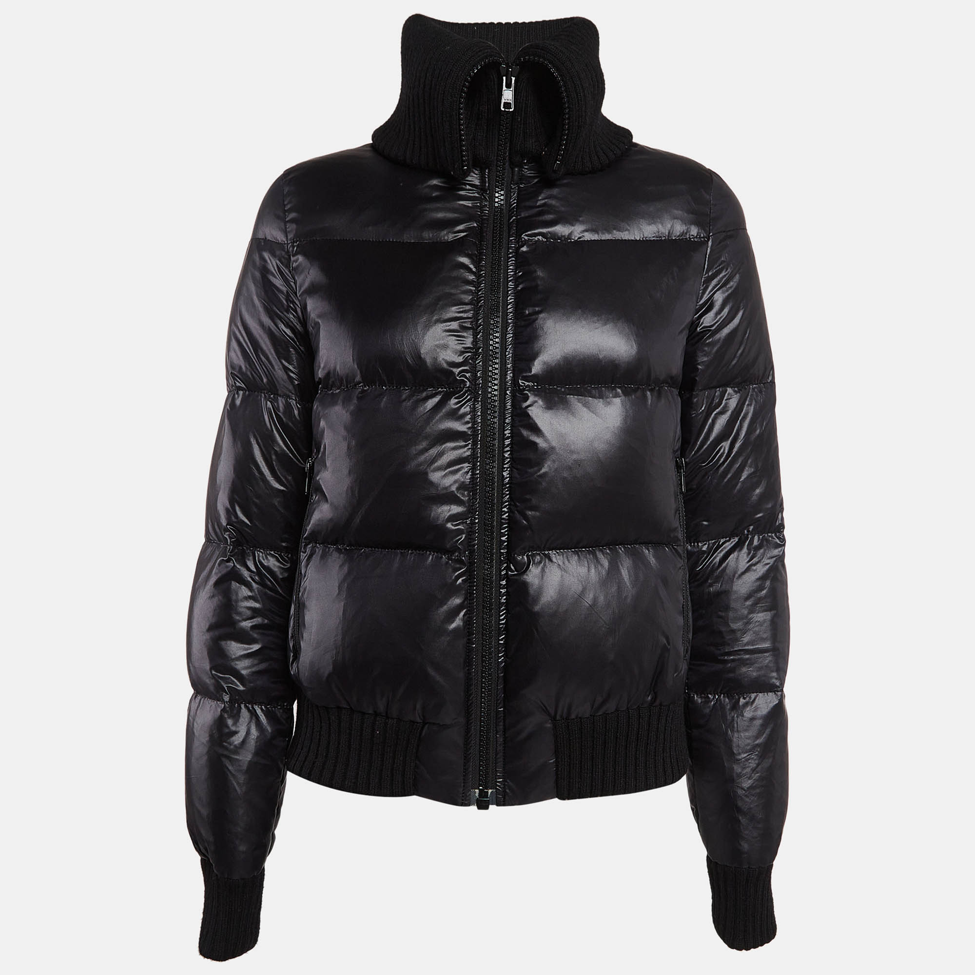 

Joseph Black Synthetic Zip-Up Quilted Down Puffer Coat M