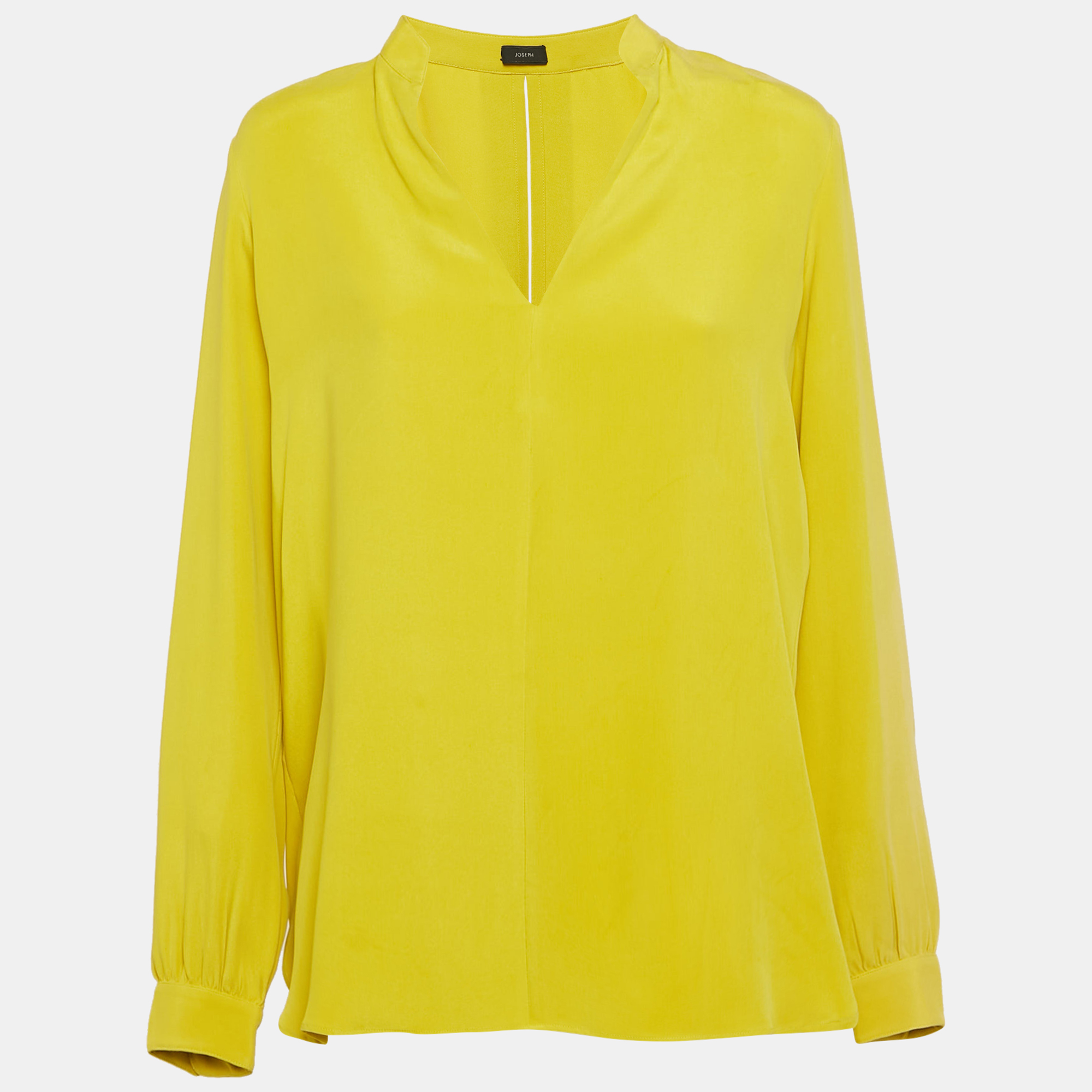 

Joseph Yellow Matt Silk Long Sleeve Blouse M