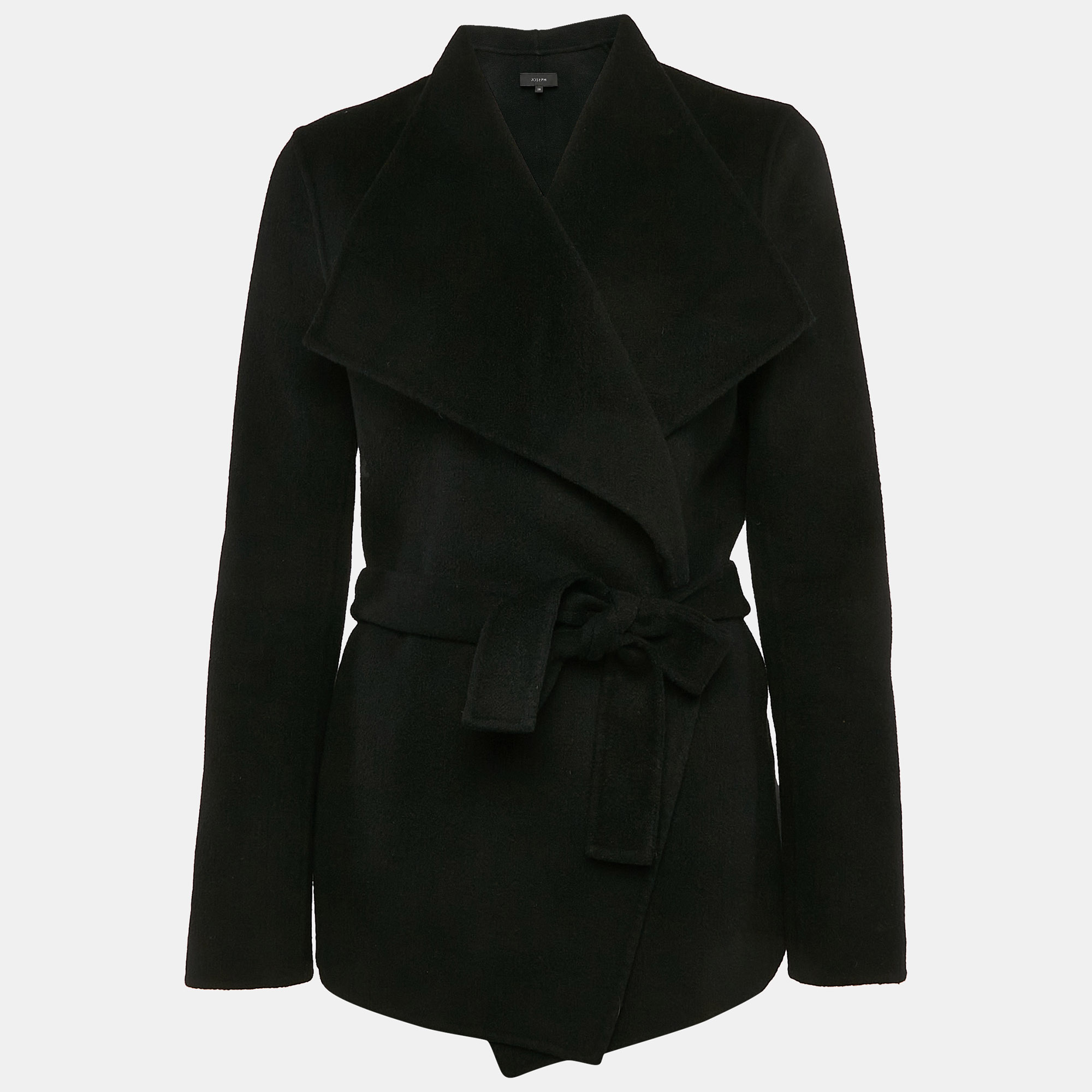 

Joseph Black Wool Felt Belted Coat M