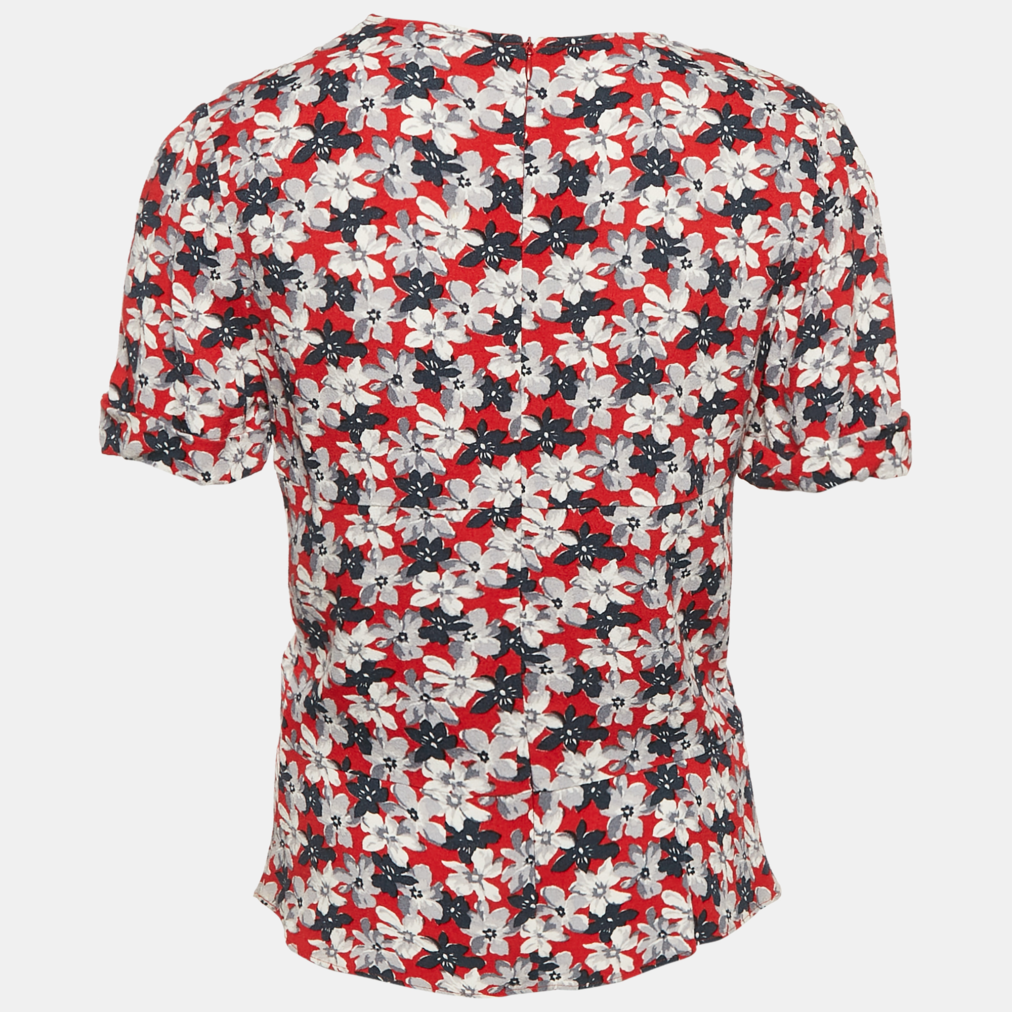 Joseph Multicolor Floral Print Crepe Top M 