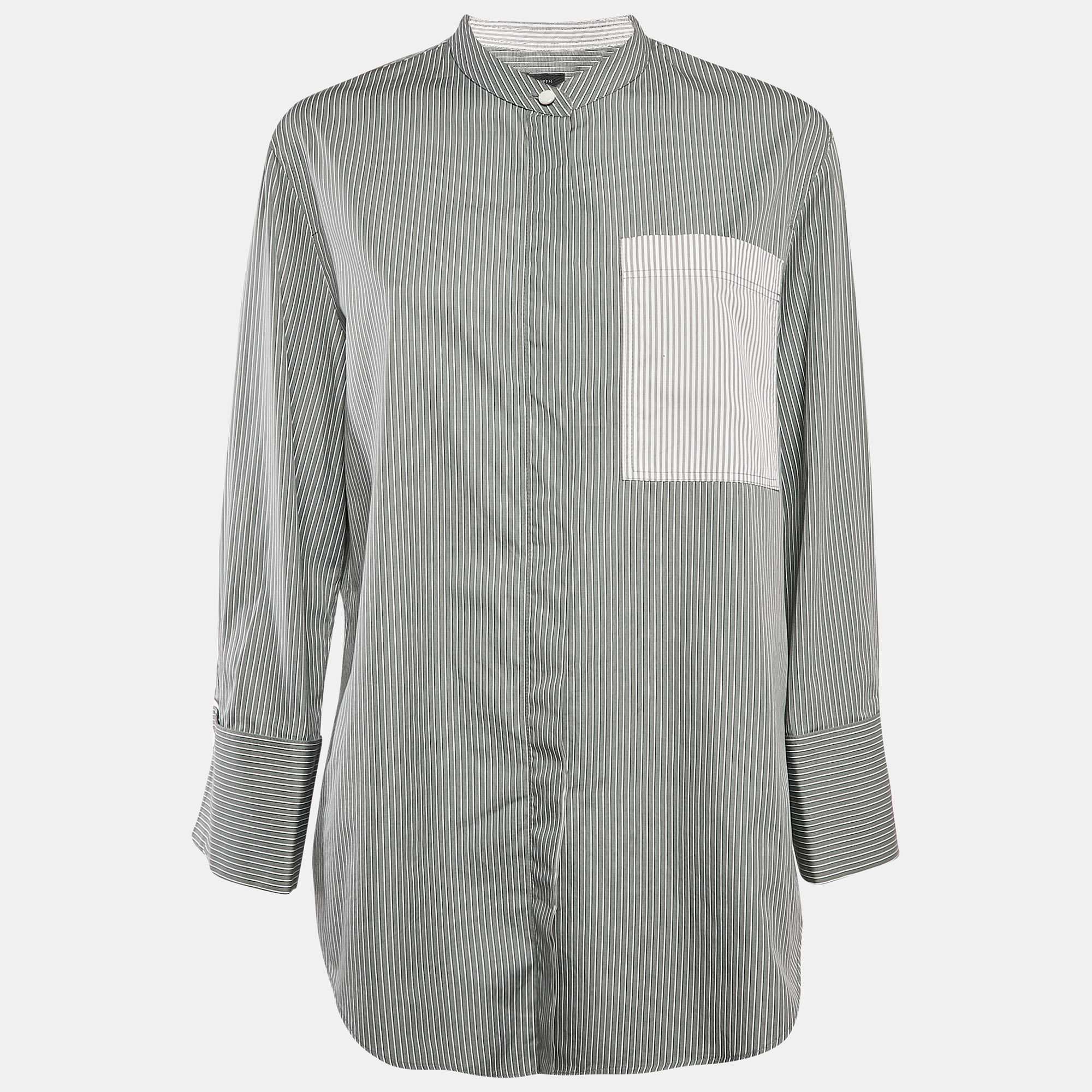 

Joseph Grey Pinstripe Cotton Shirt L