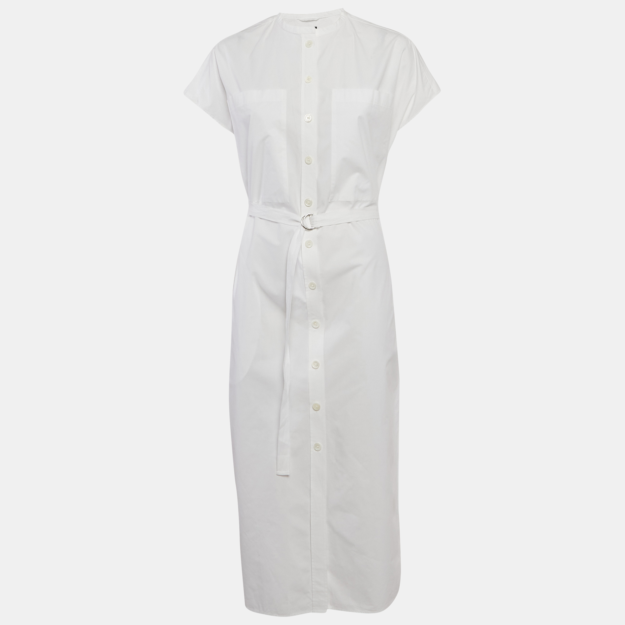 

Joseph White Poplin Button Front Midi Dress M