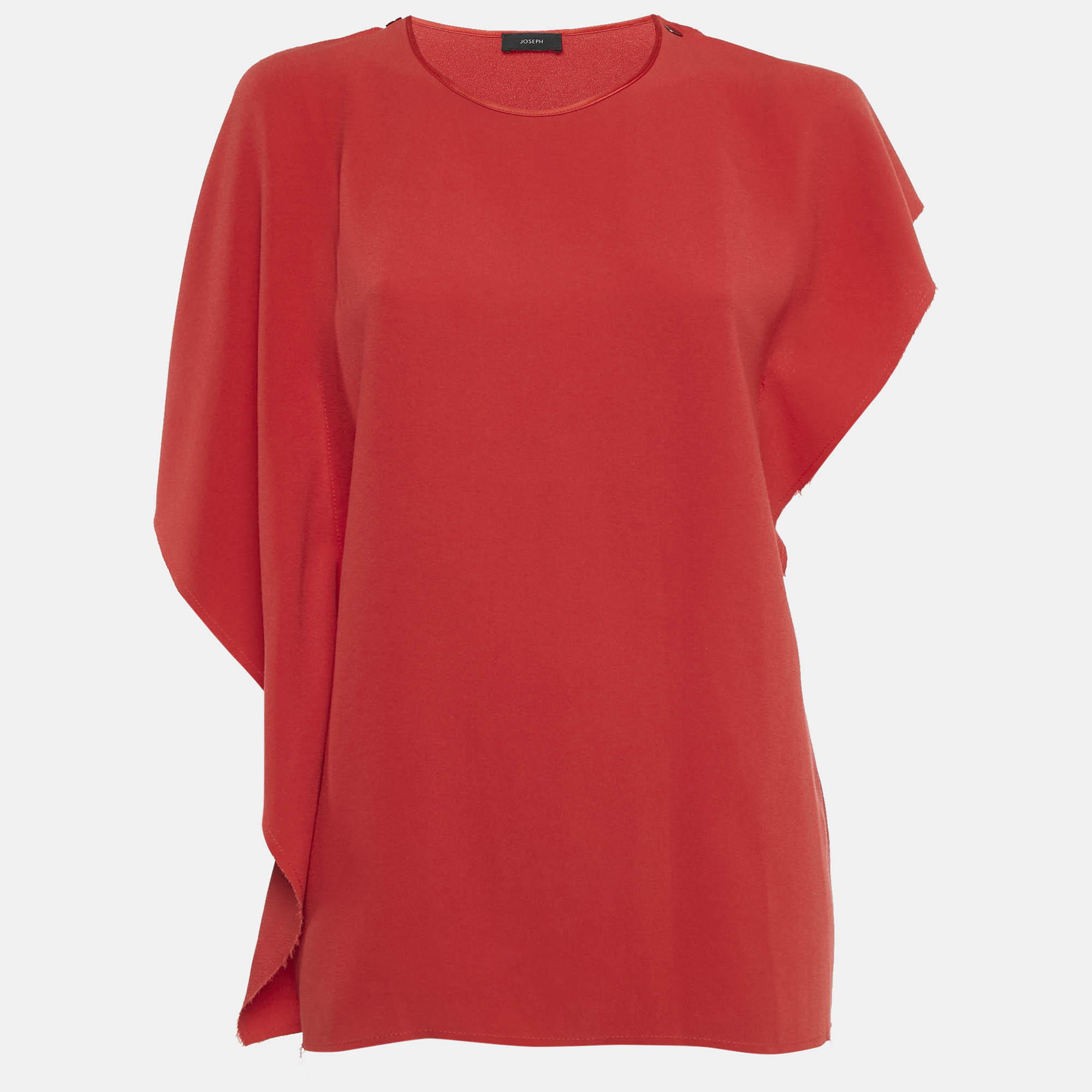 

Joseph Red Crepe Raw Edge Detail Top M