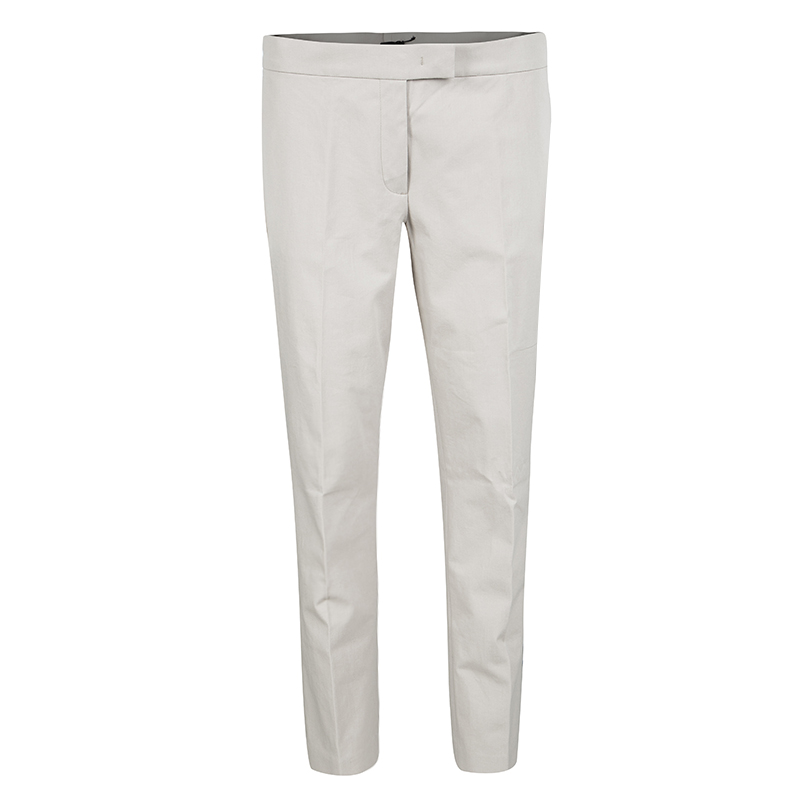 مملوكة مسبقًا بنطلون جوزيف فينلي قطن بيج حجري فاتح سترتش M