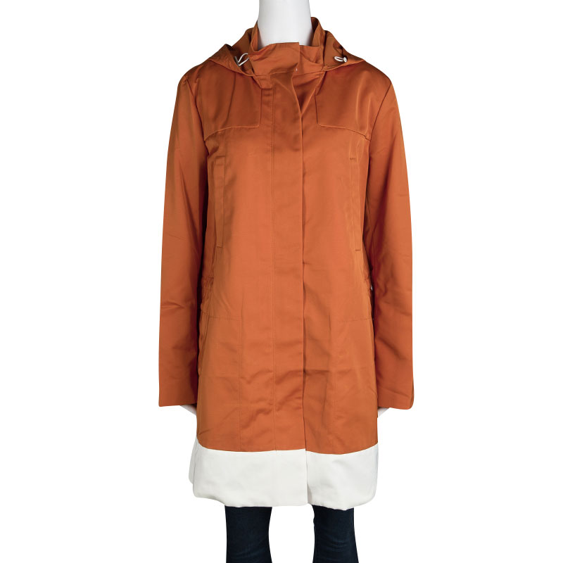 

Joseph Orange Techno Taffeta Contrast Trim Hooded Zero Jacket