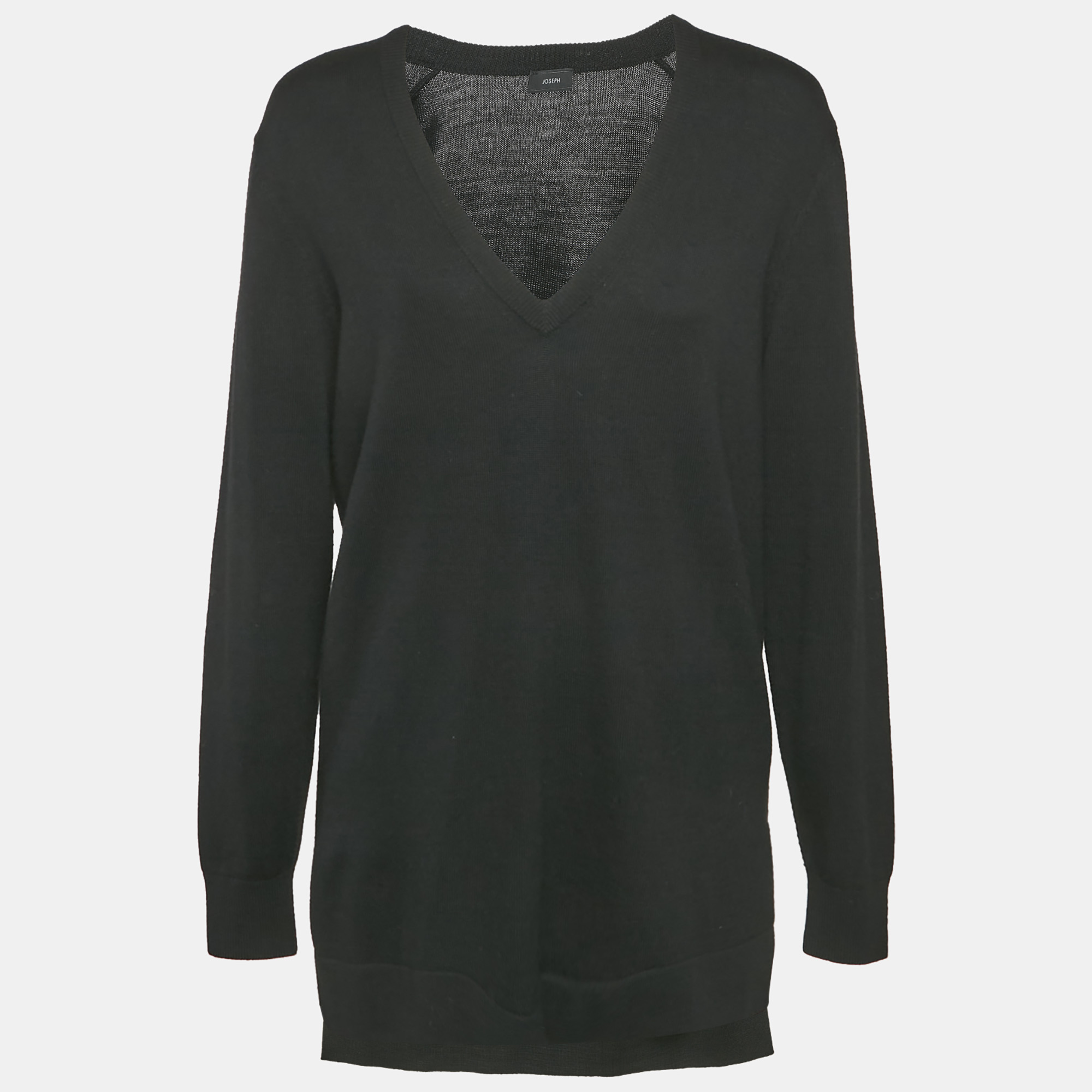 

Joseph Black Wool V-Neck Long Sleeve Tunic Sweater M