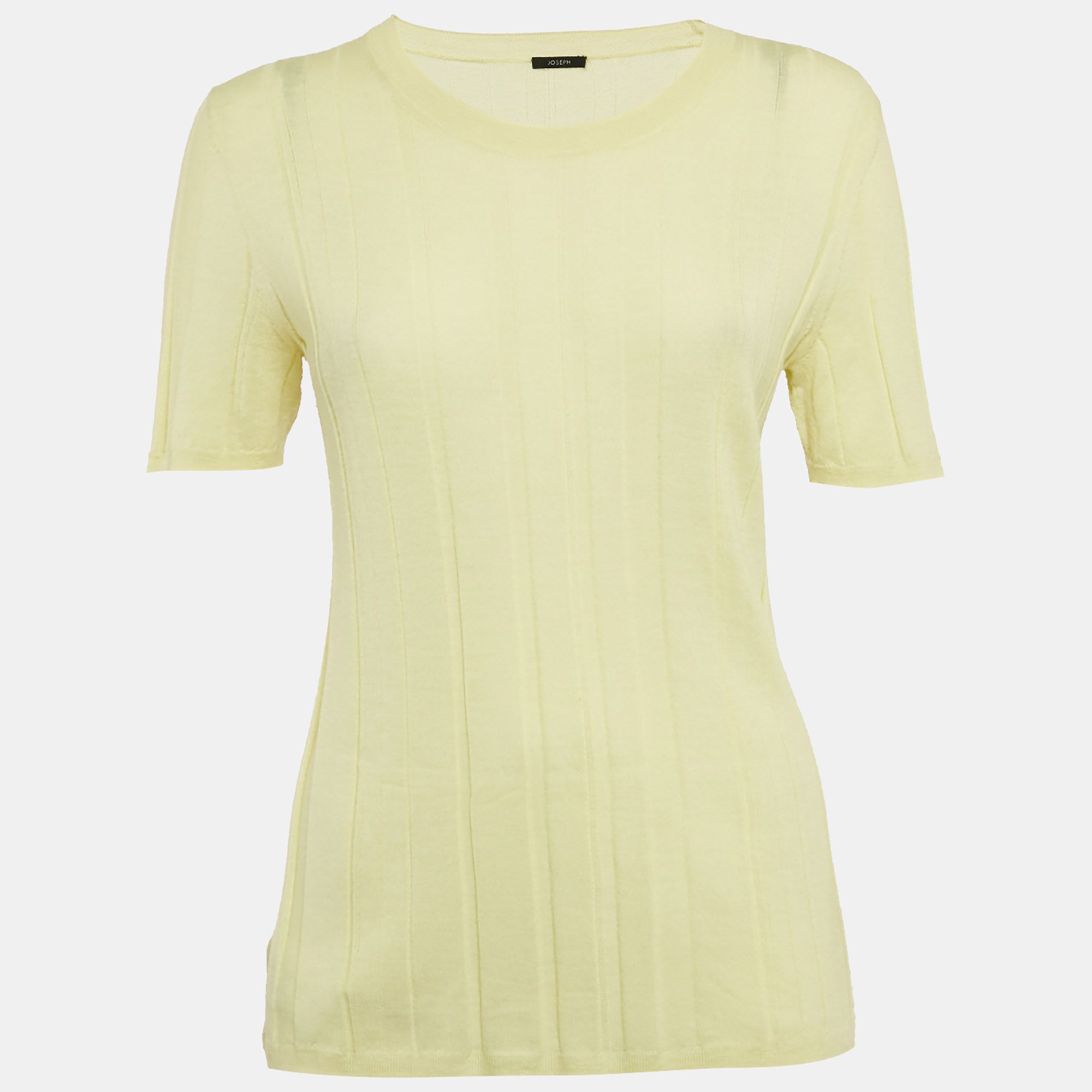 

Joseph Yellow Ribbed Merino Wool Knit Jumper S