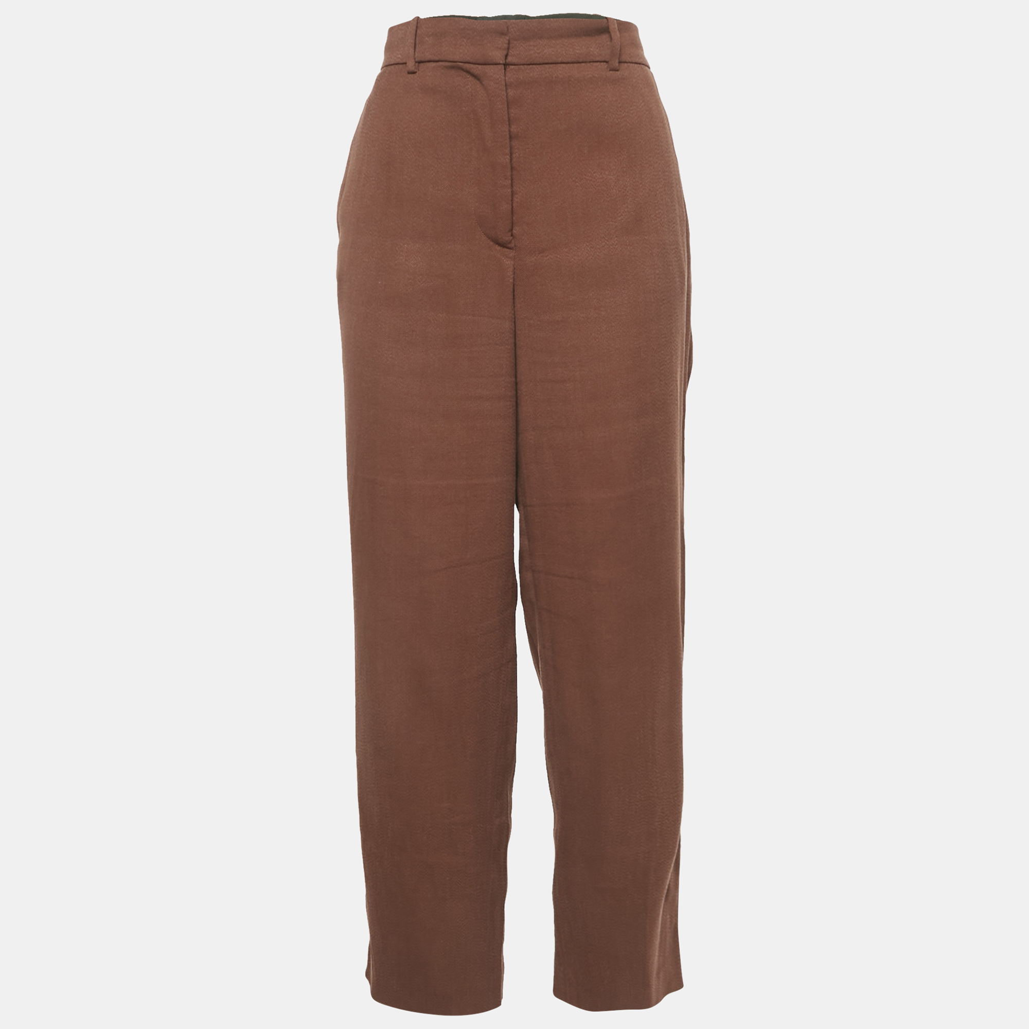 

Joseph Brown Crepe Straight Leg Trousers M
