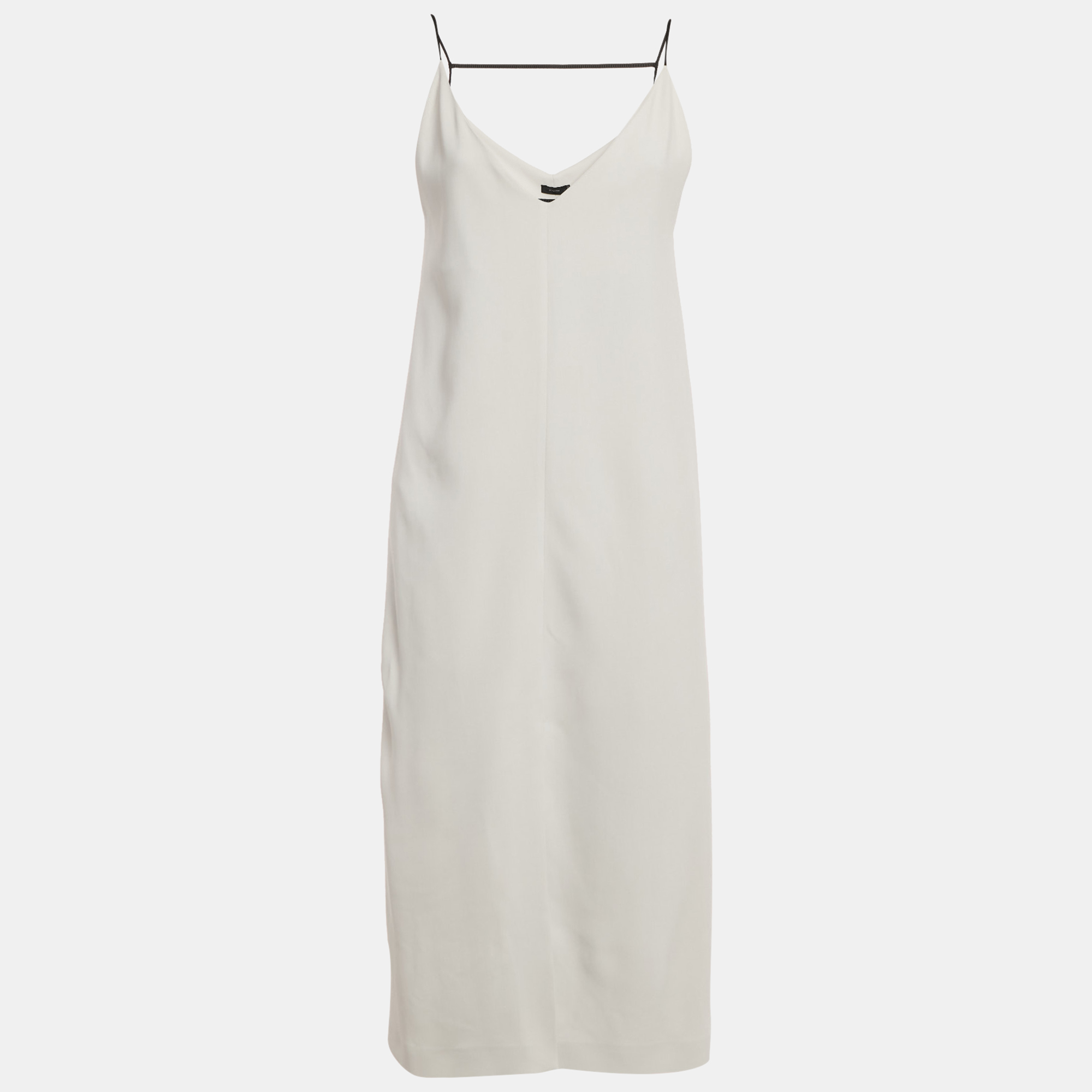 Pre-owned Joseph Grey Stretch Crepe Midi Dress M In Gray