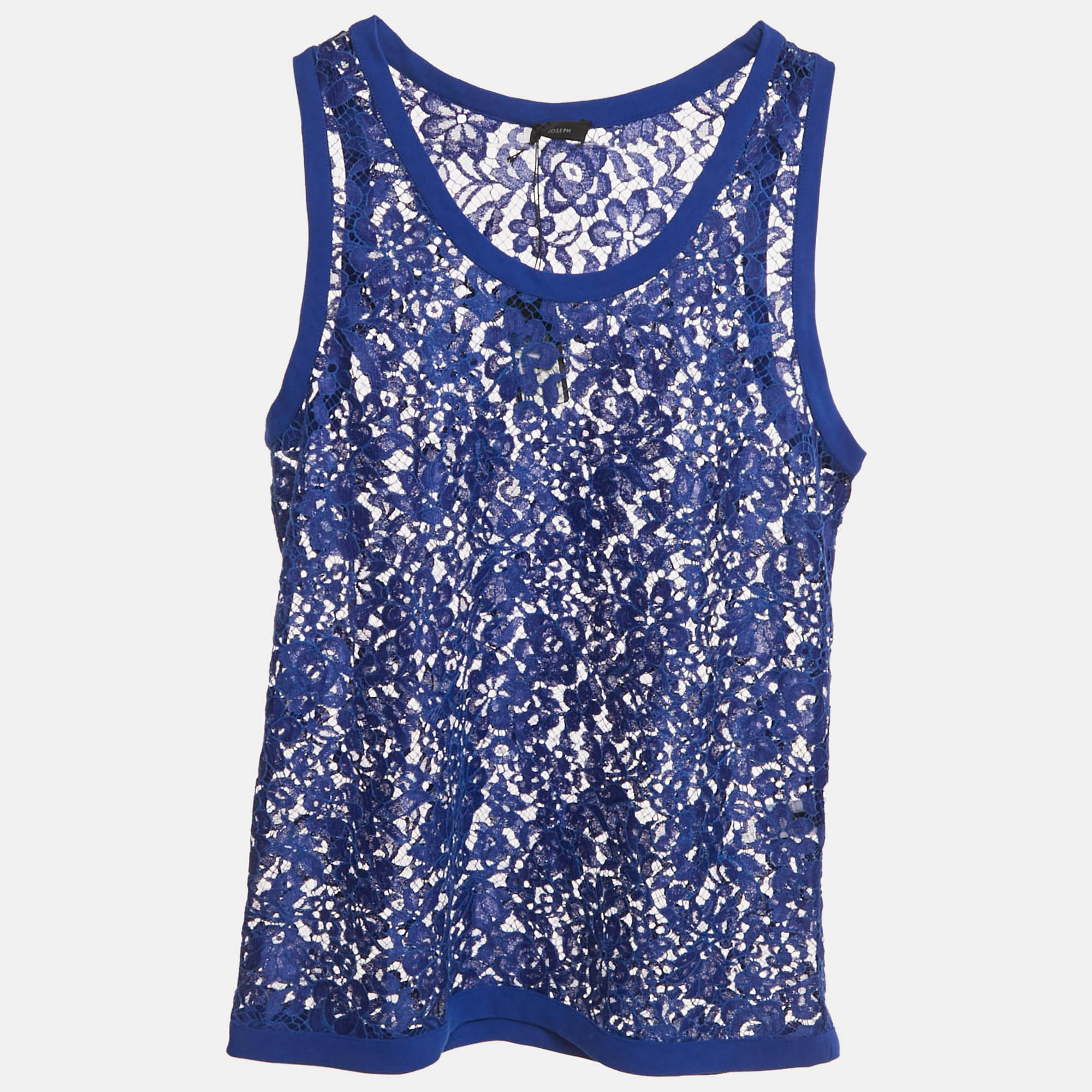 Pre-owned Joseph Cobalt Blue Lace Debbie Top M