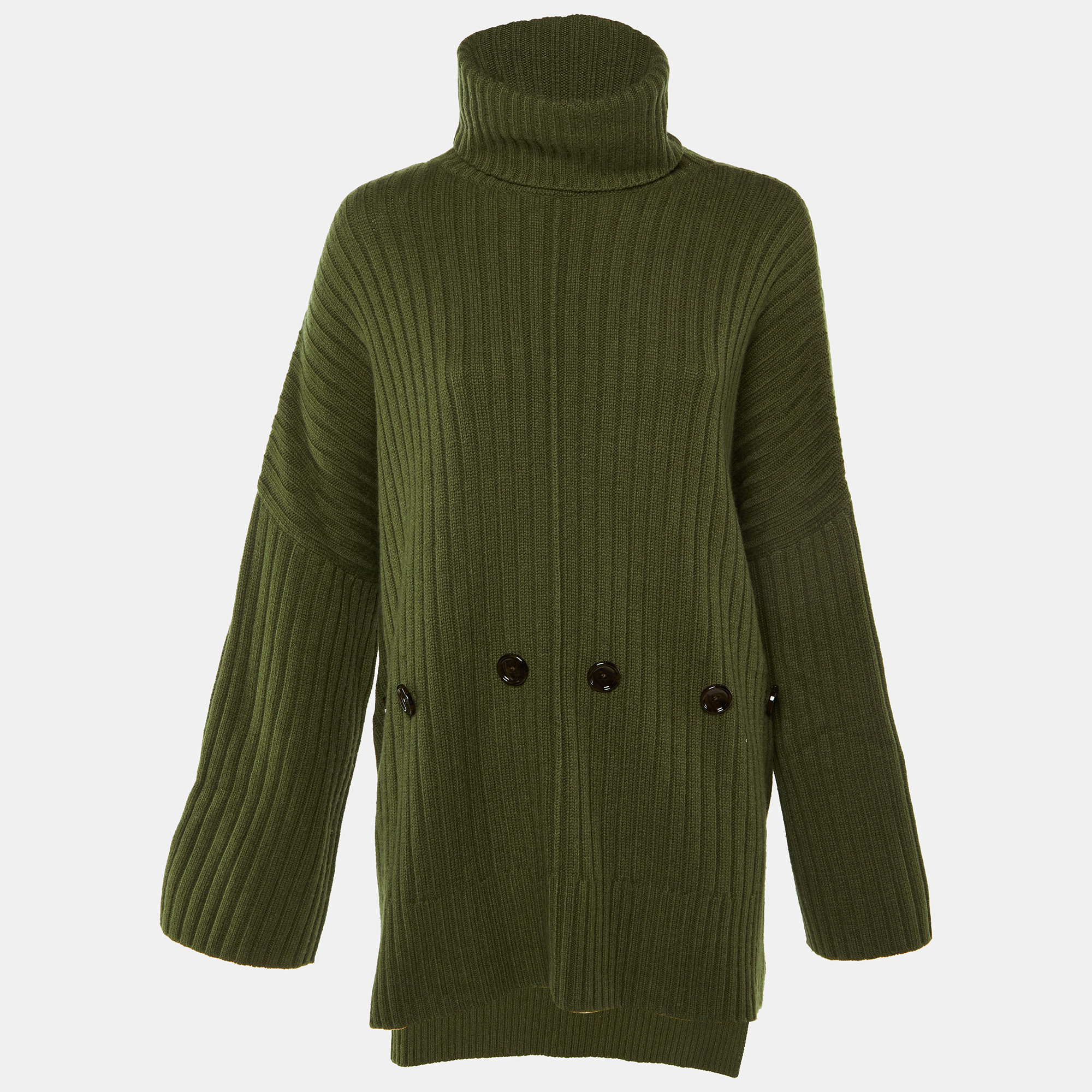 

Joseph Green Wool Knit Turtle Neck Poncho S