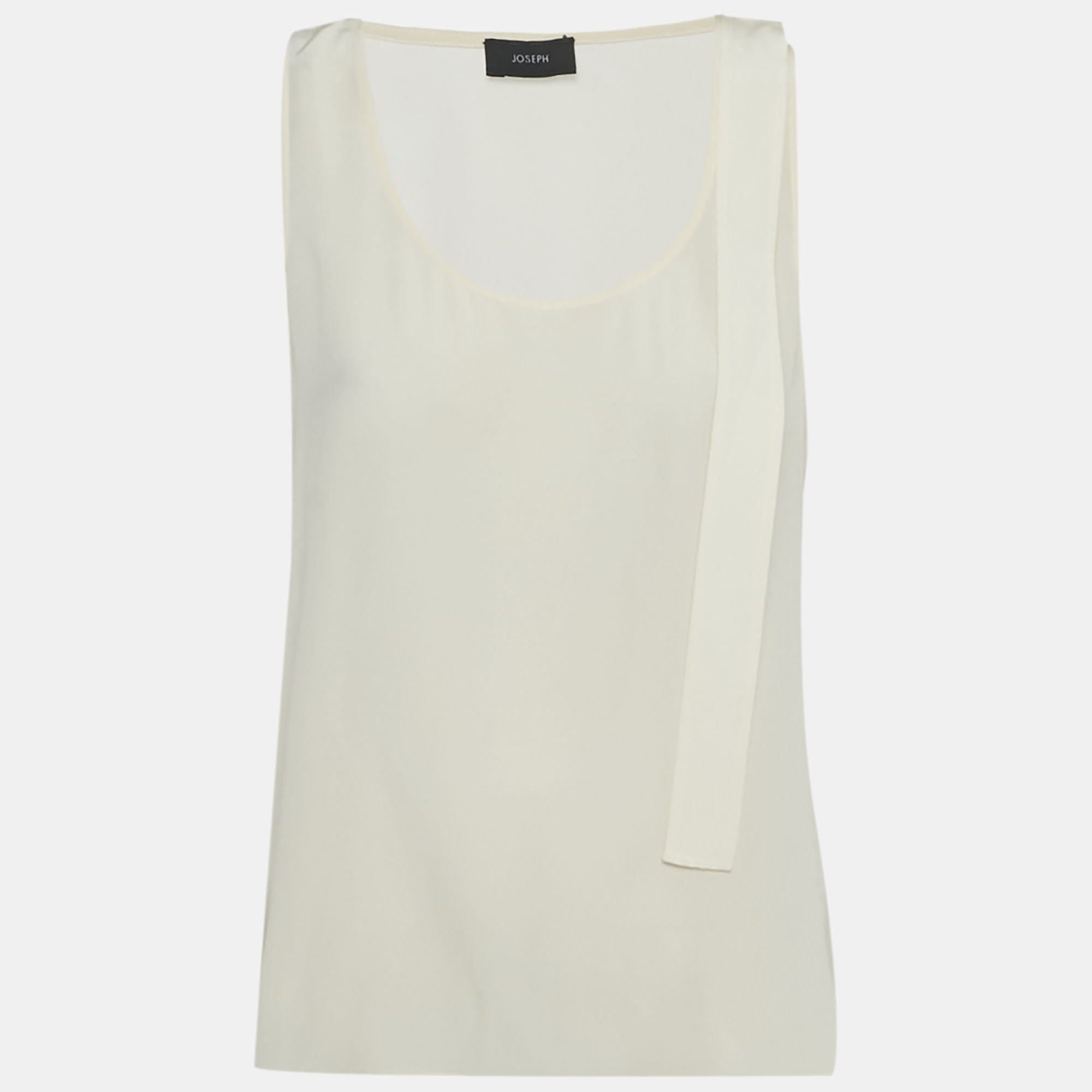 

Joseph Beige Silk Tie Detail Sheer Sleeveless Top M, Black