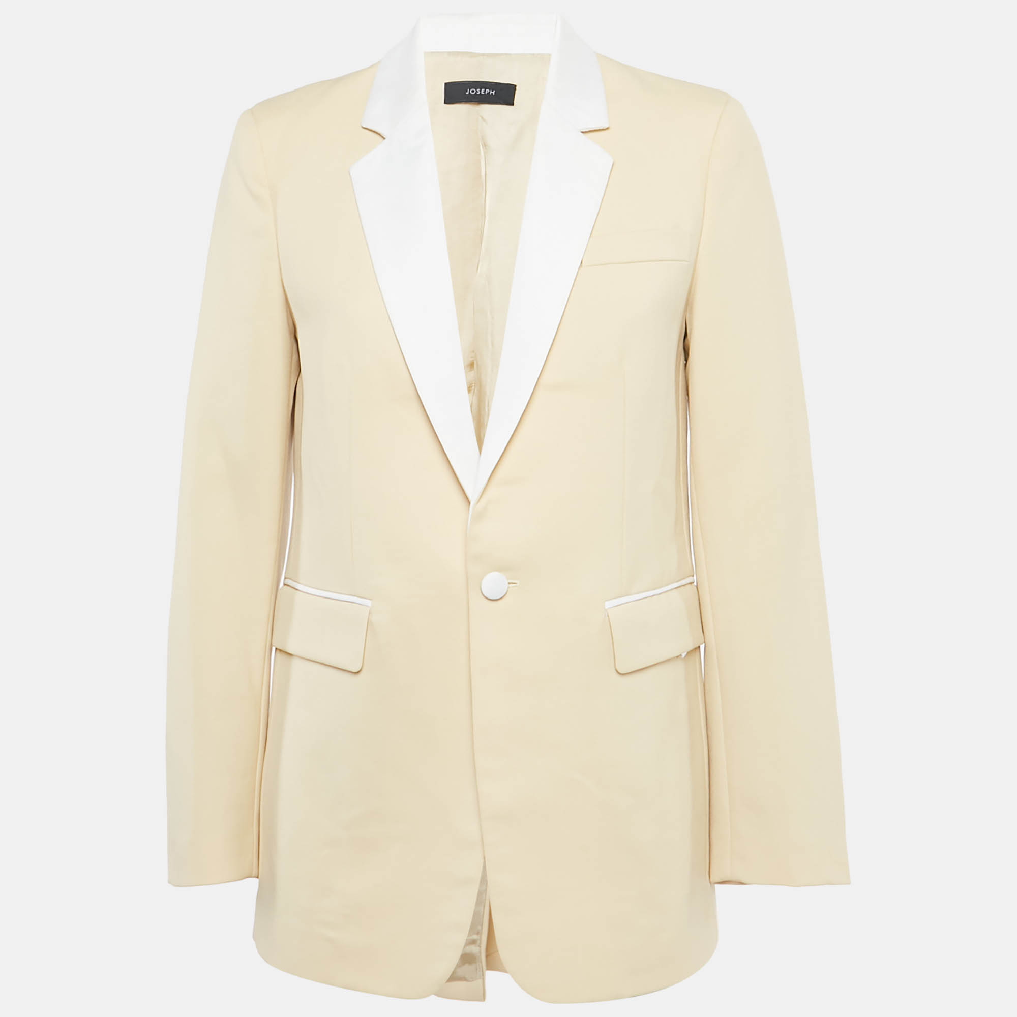 Pre-owned Joseph Yellow Cotton Tuxedo Blazer S