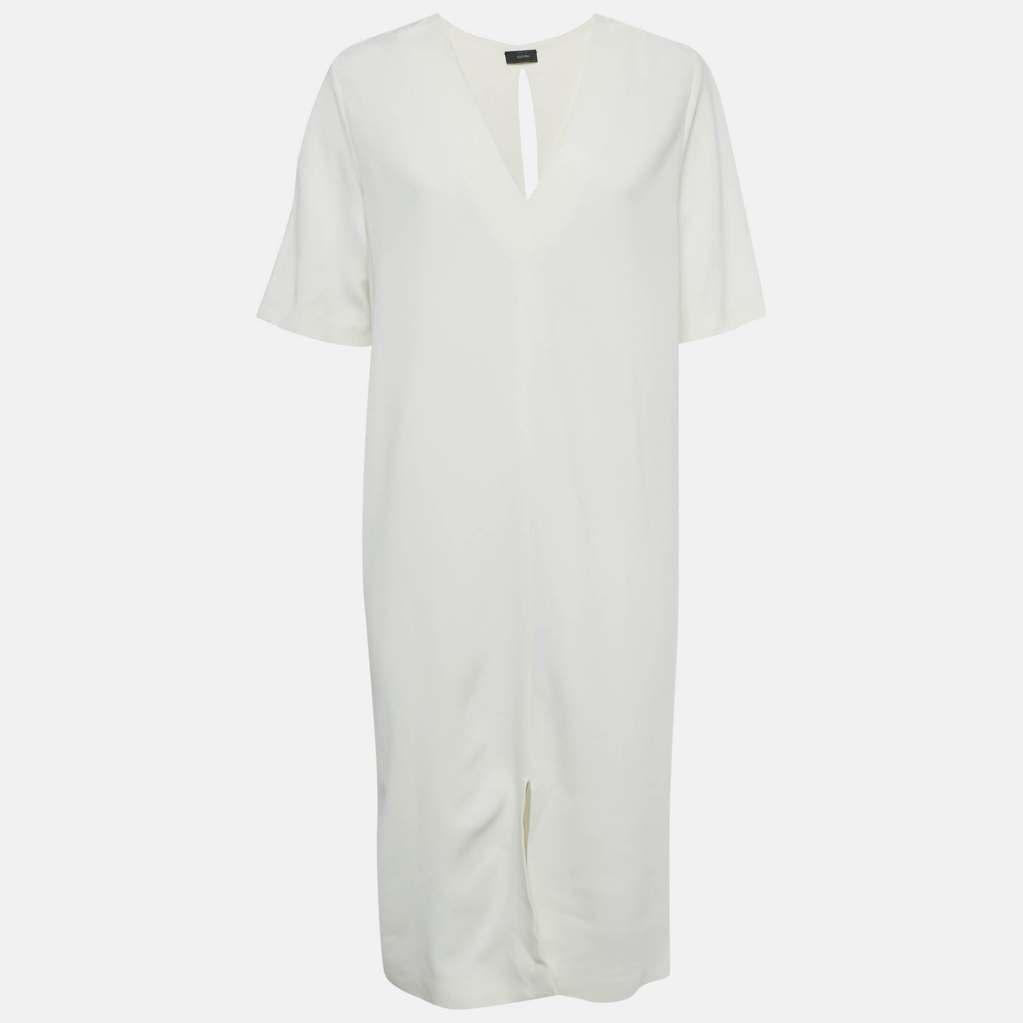 Pre-owned Joseph White Crepe Shift Dress M